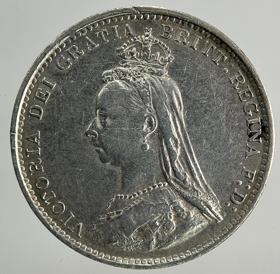 1887 Victoria Threepence Silver Coin | Very Fine Grade