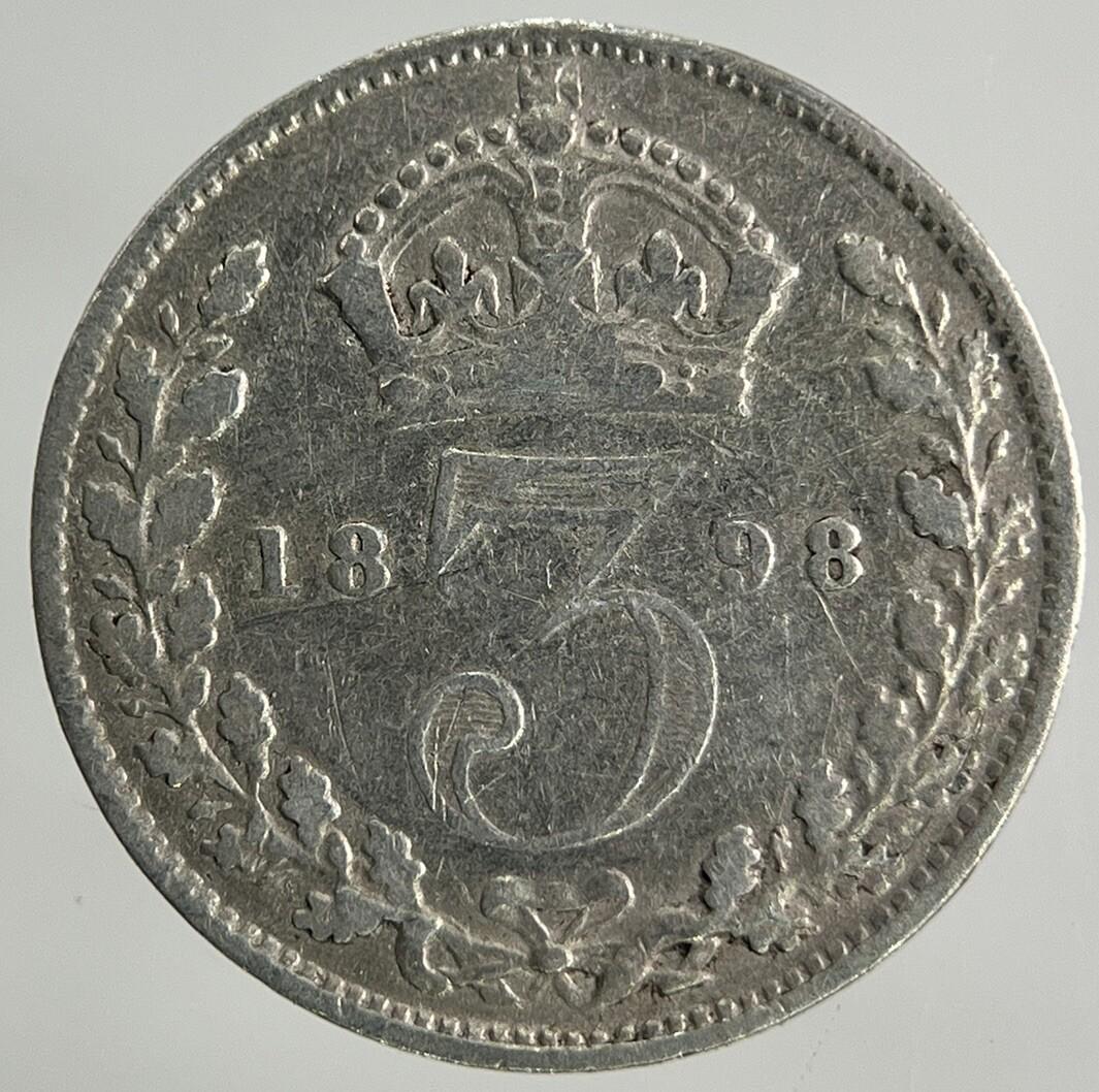 1898 Victoria Threepence Silver Coin | Collectable Grade