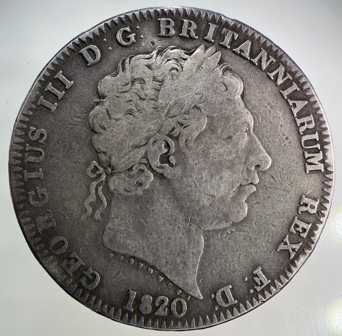 1820 George III 3rd One Crown Silver Coin | Fine Collectable Grade
