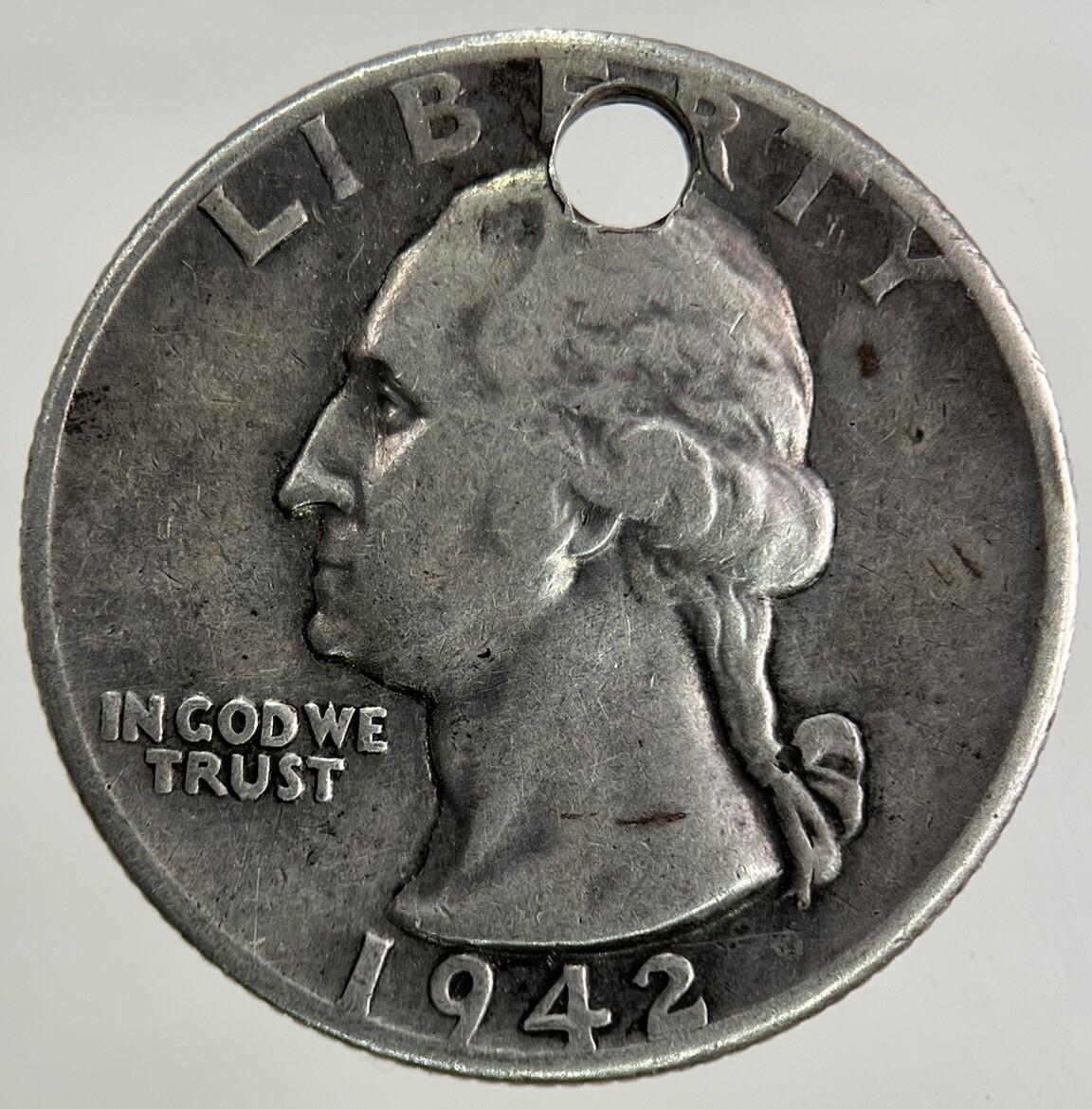 1942 US USA Quarter Dollar Silver Coin | Fine Collectable Grade