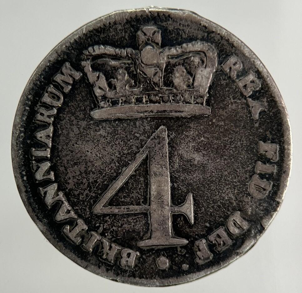 1820 George III 3rd Maundy Four-Pence Silver Coin | Fine Collectable Grade