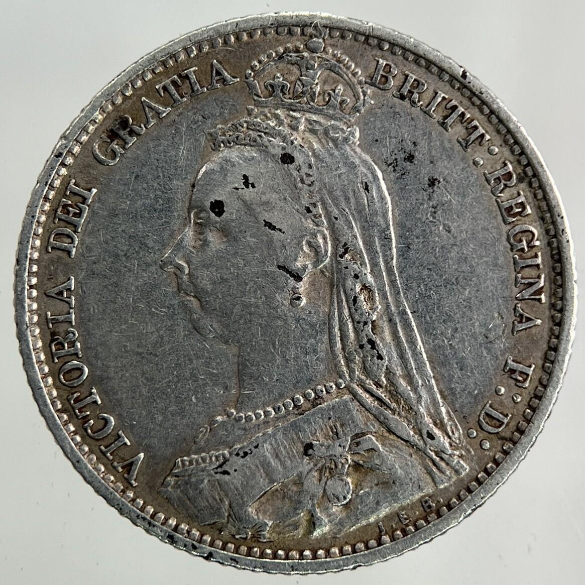 1890 Victoria Sixpence Silver Coin | Very High Grade
