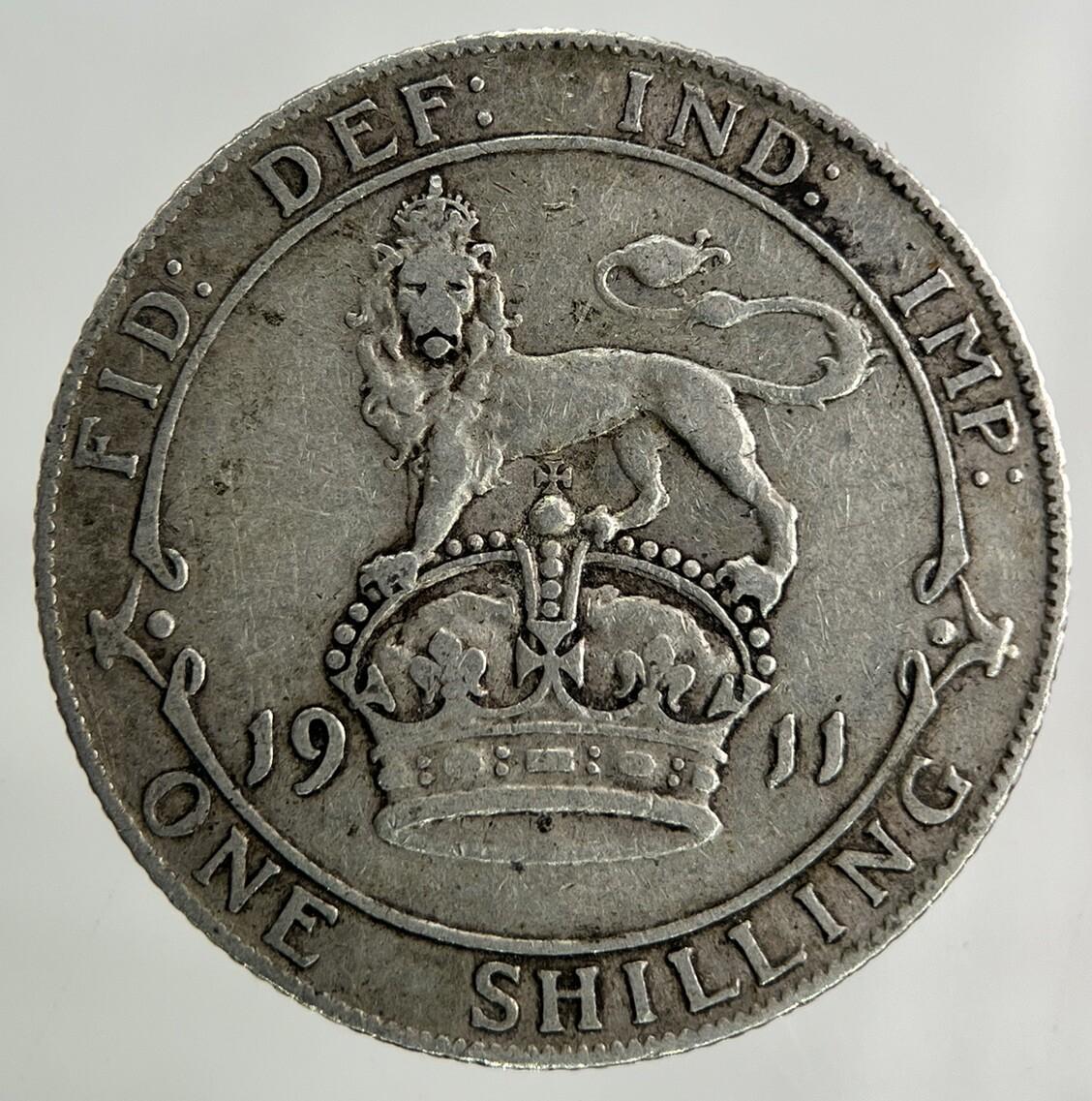 1911 George V One Shilling Silver Coin | Very High Grade