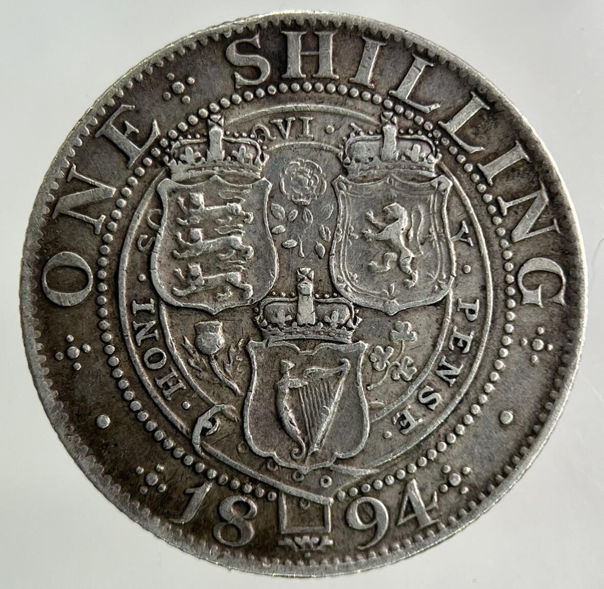 1894 Victoria Shilling Silver Coin | Very High Grade