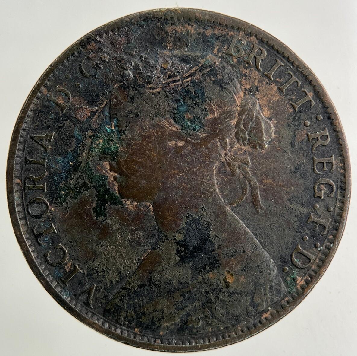 1861 Victoria Half-Penny Coin | Fine Collectable Grade