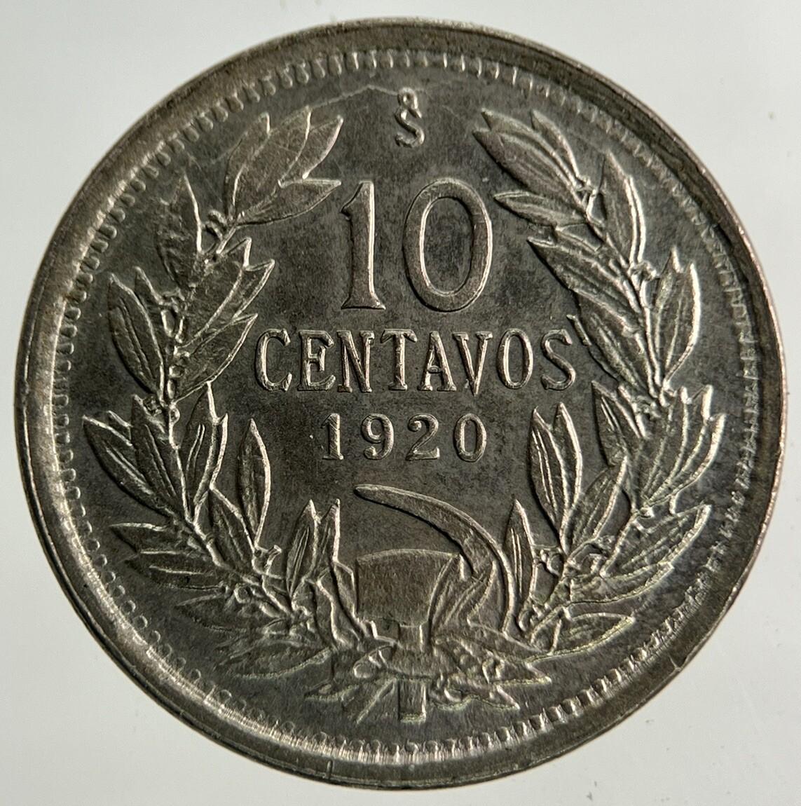 1920 Chile 10 Centavos Coin | Very High Grade