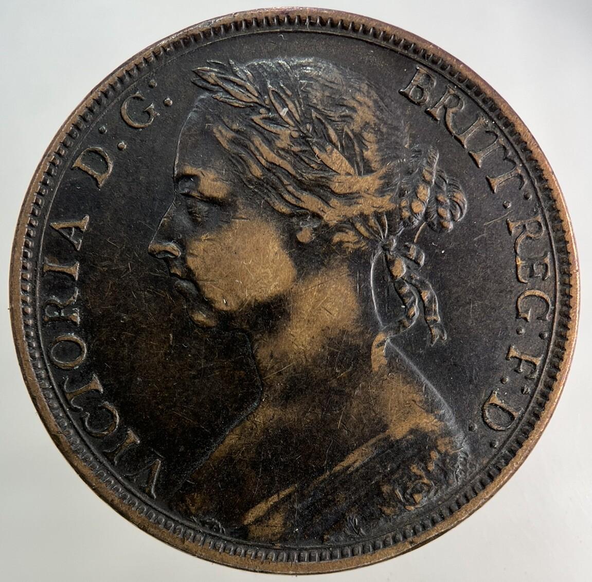 1890 Victoria One Penny Coin | Very High Grade