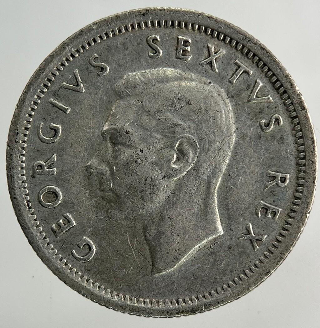 1950 South Africa Sixpence Silver Coin | Fine Collectable Grade
