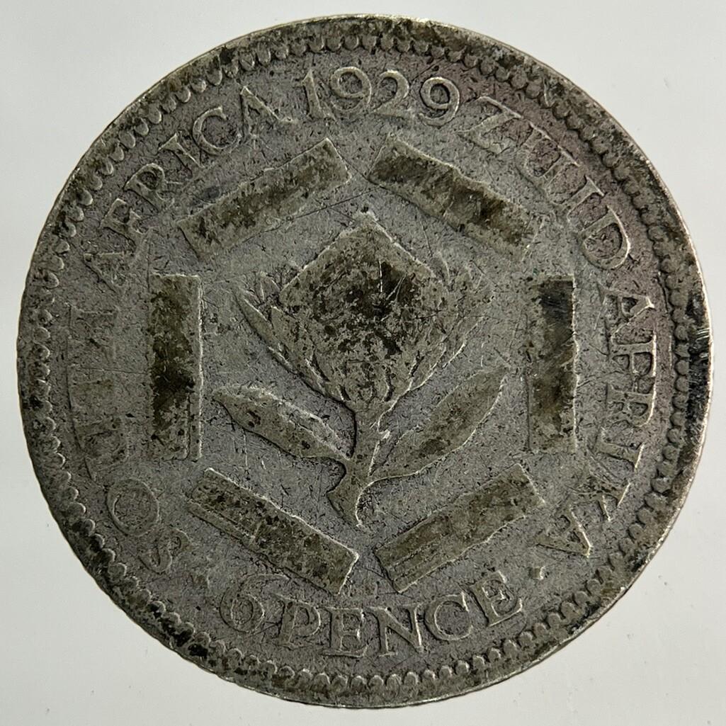 1929 South Africa Sixpence Silver Coin | Collectable Grade