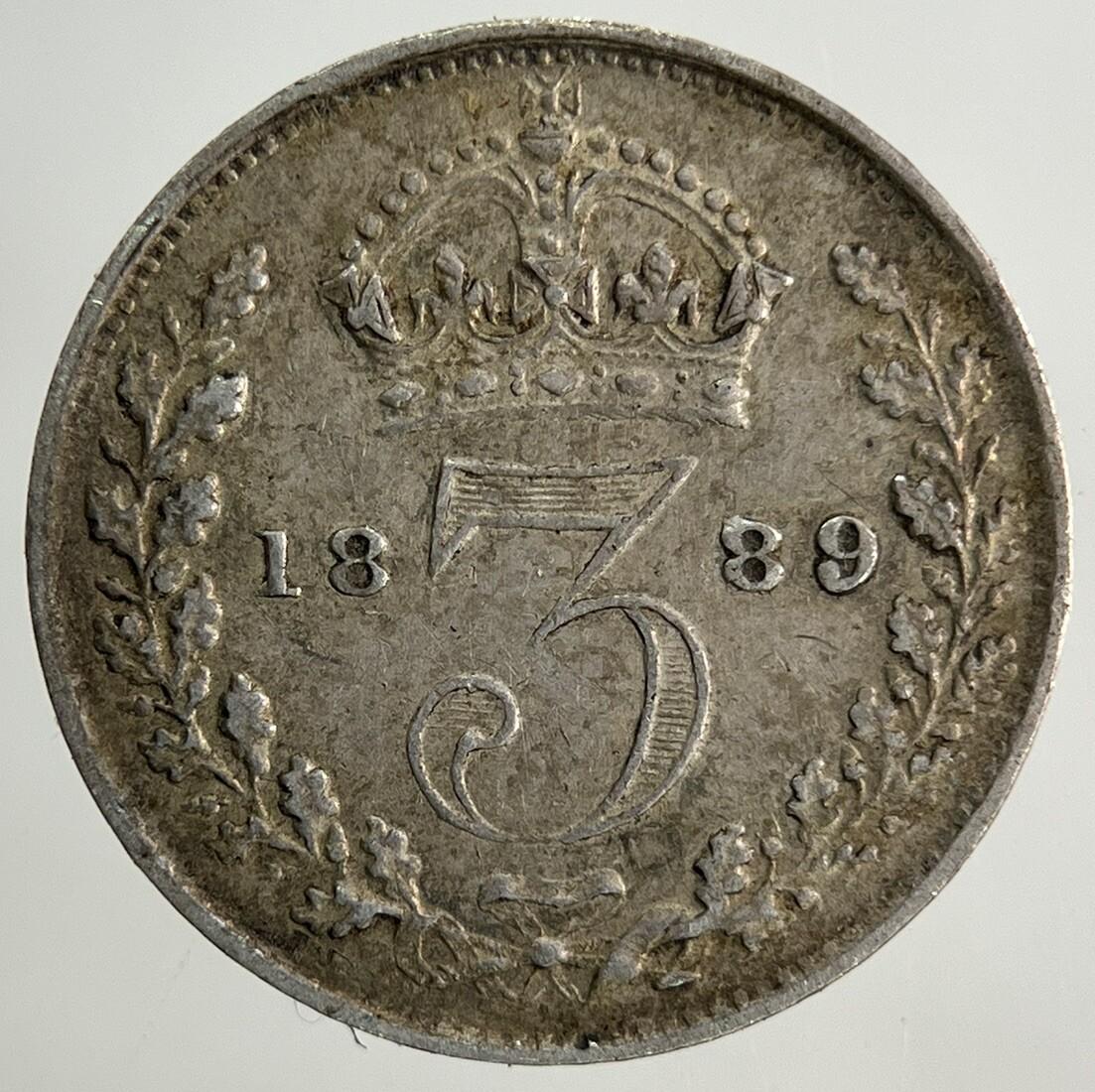 1889 Victoria Threepence Silver Coin | Very High Grade