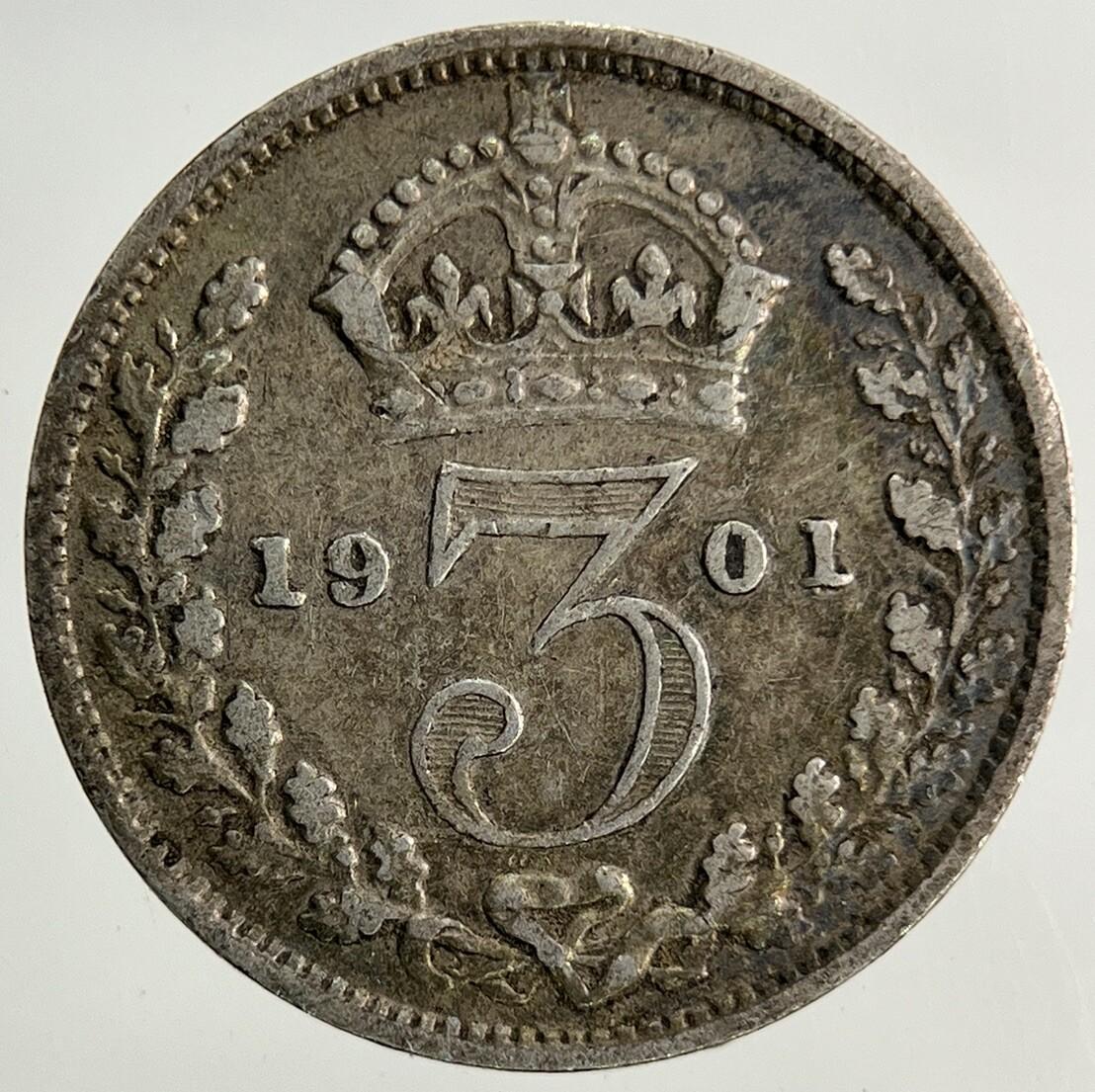 1901 Victoria Threepence Silver Coin | Very High Grade