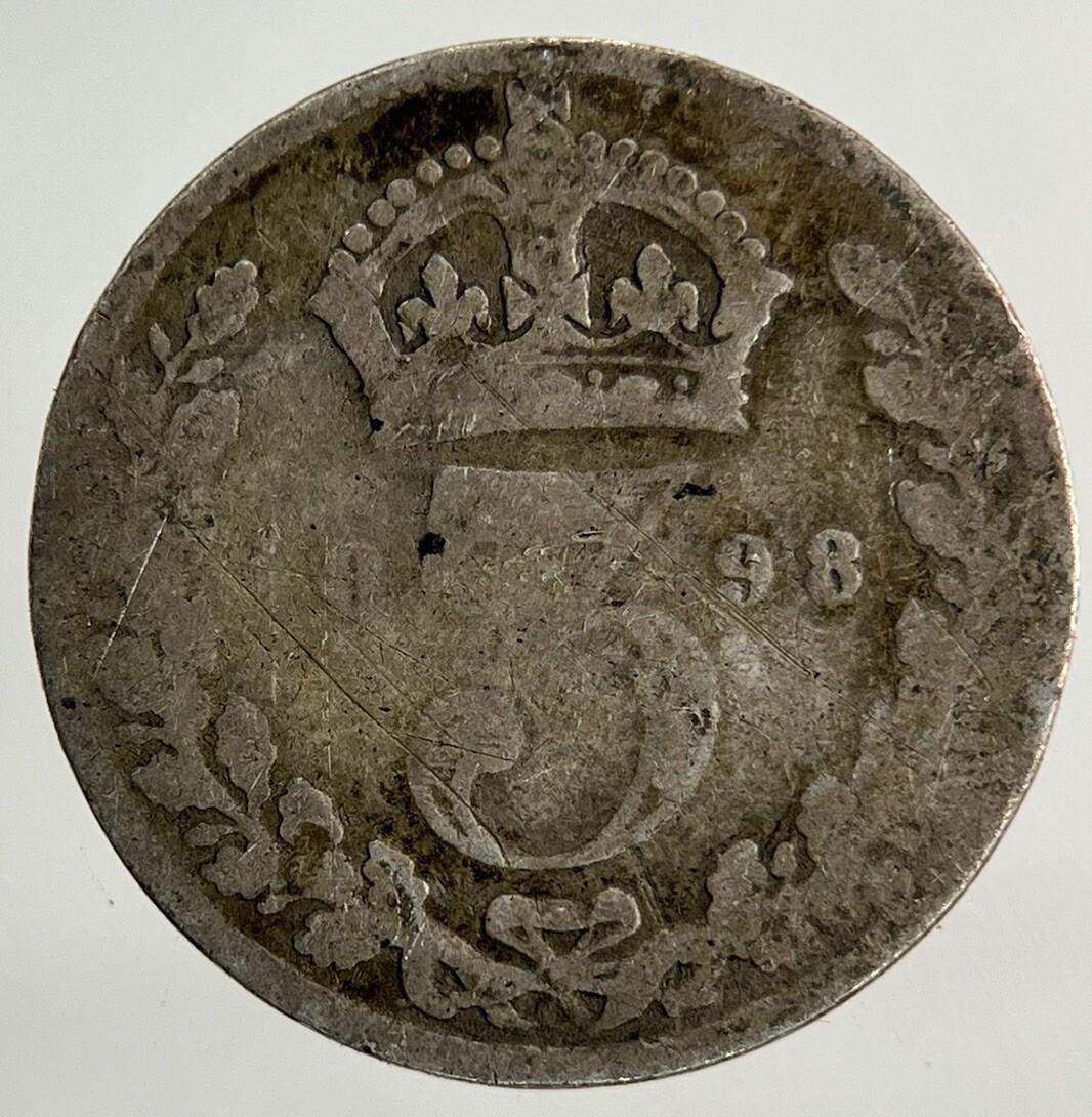1898 Victoria Threepence Silver Coin | Collectable Grade