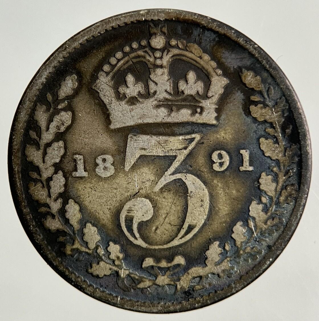 1891 Victoria Threepence Silver Coin | Collectable Grade