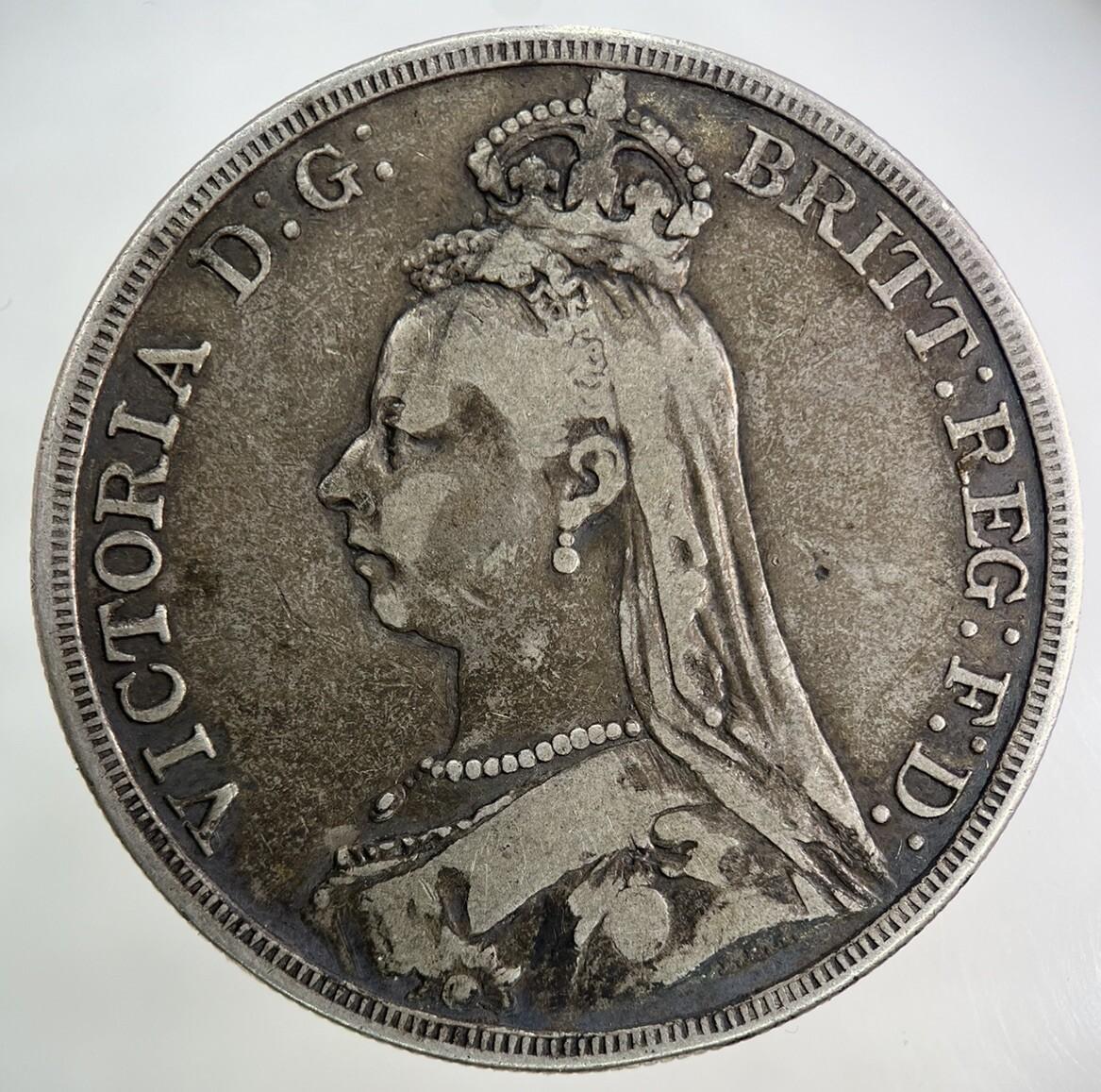 1888 Victoria One Crown Silver Coin | Fine Collectable Grade