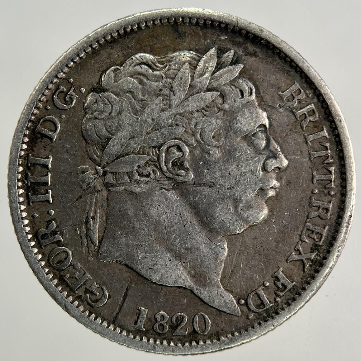 1820 George III 3rd One Shilling Silver Coin | Very High Grade