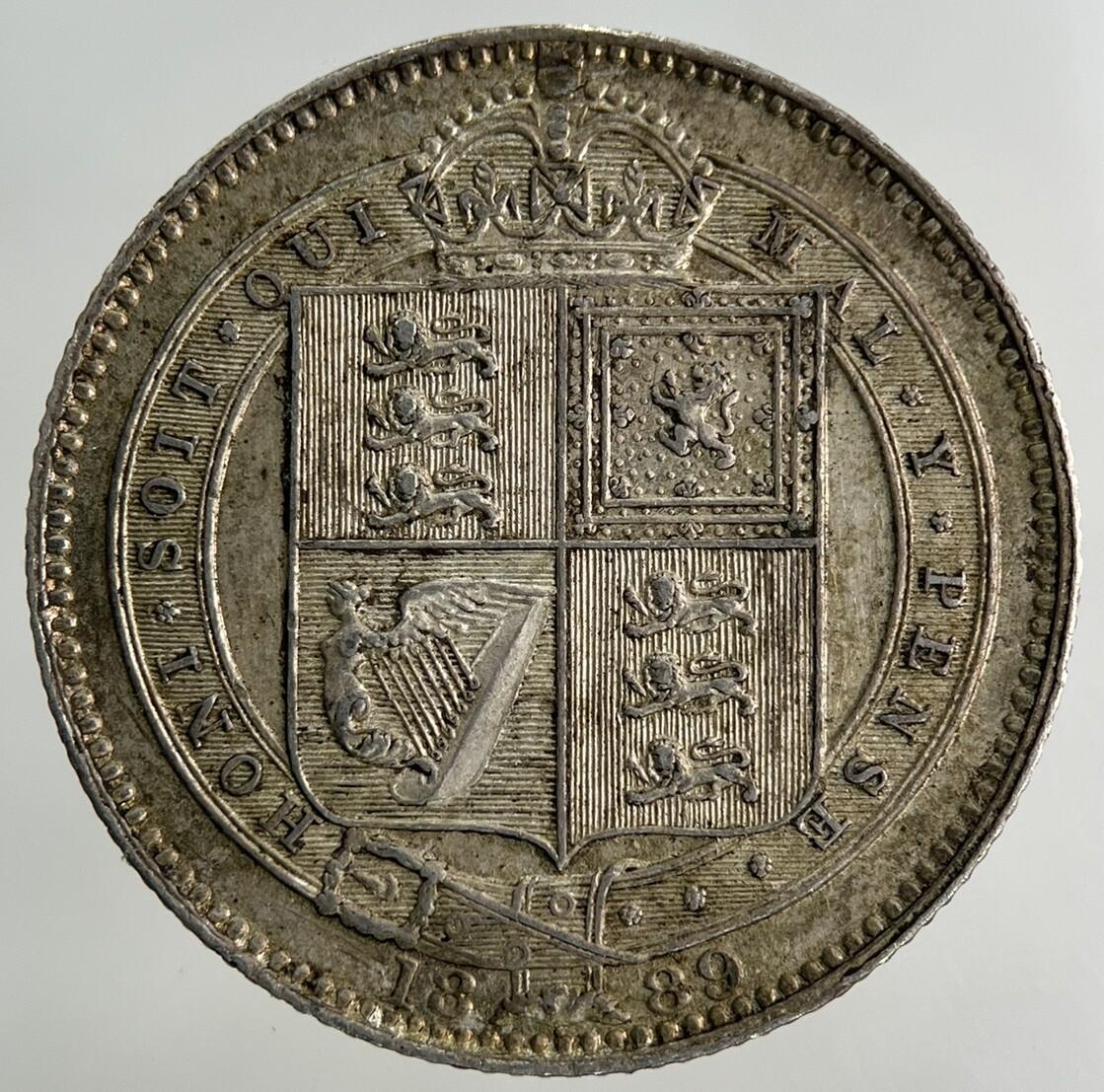 1889 Victoria Shilling Silver Coin | Very Fine Grade