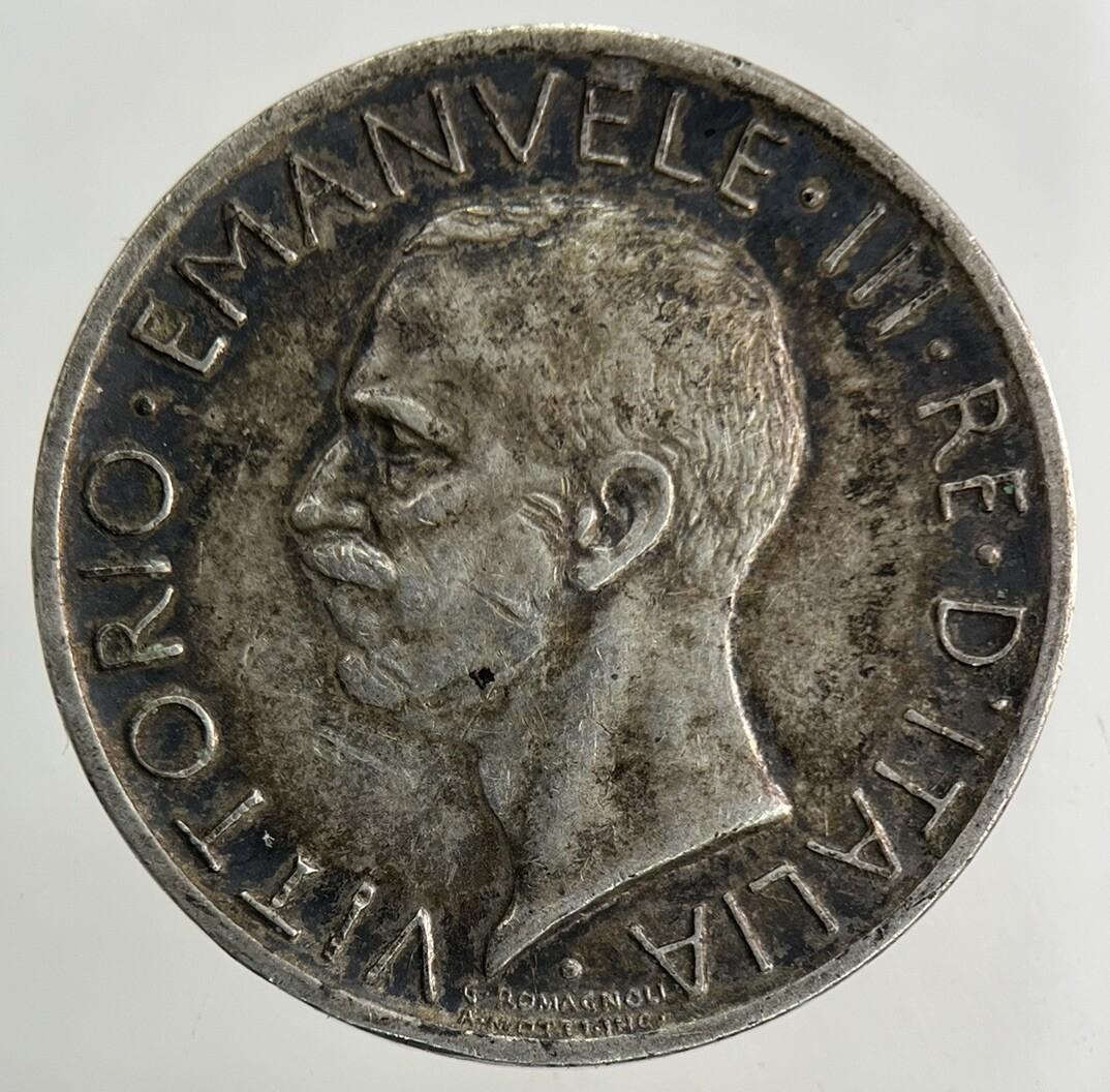1929 Italy 5 Lira Silver Coin | Very High Grade