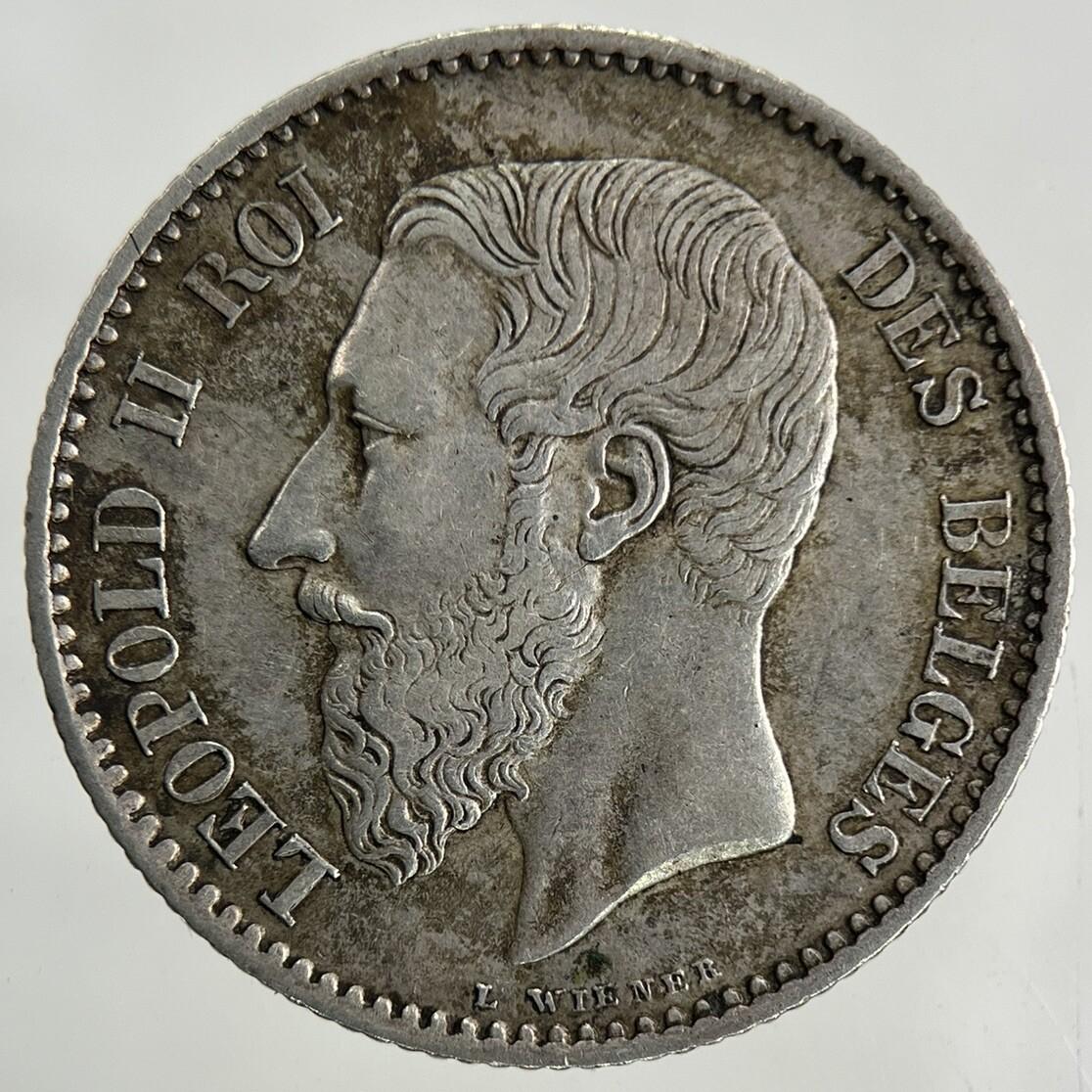 1886 Belgium 1 Franc Silver Coin | Very High Grade