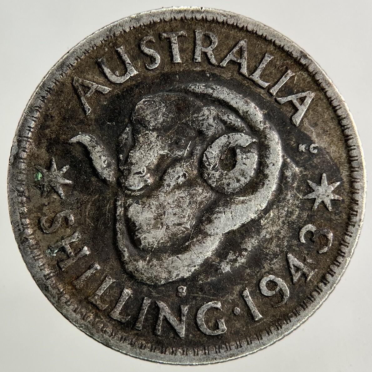 1943-S Australia One Shilling Silver Coin | Fine Collectable Grade