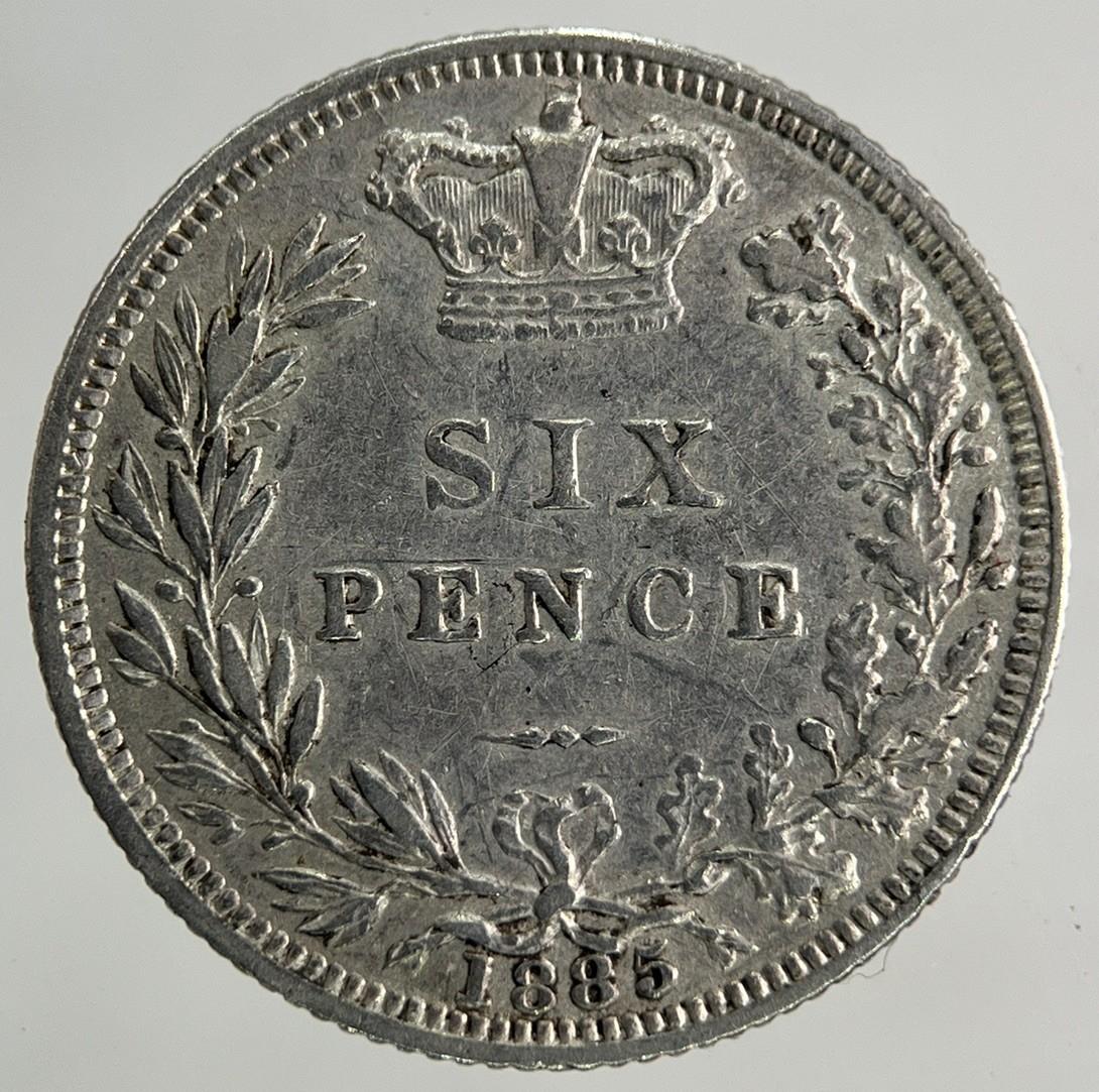 1885 Victoria Sixpence Silver Coin | Very High Grade