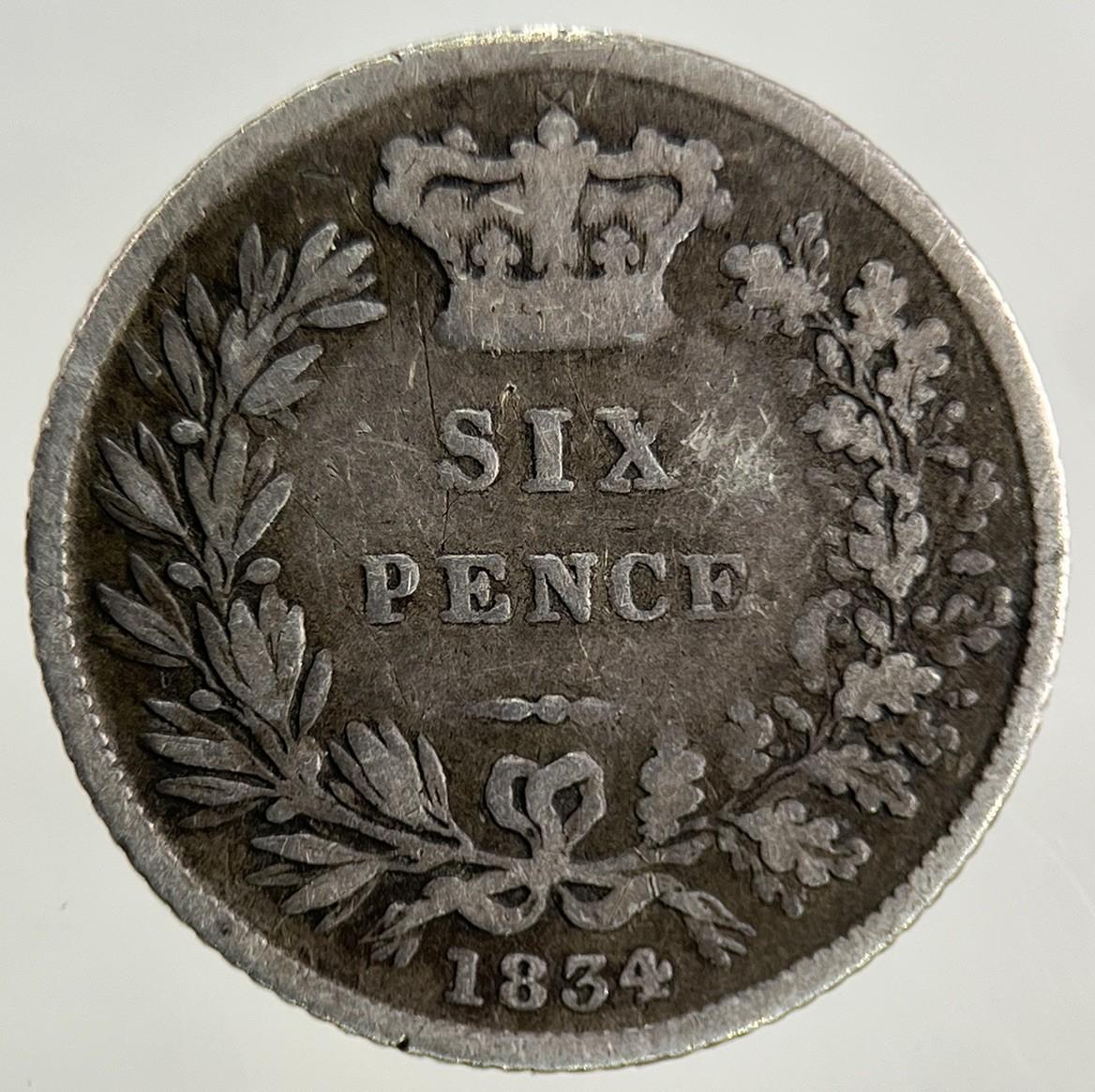 1834 William IV Sixpence Silver Coin | Collectable Grade