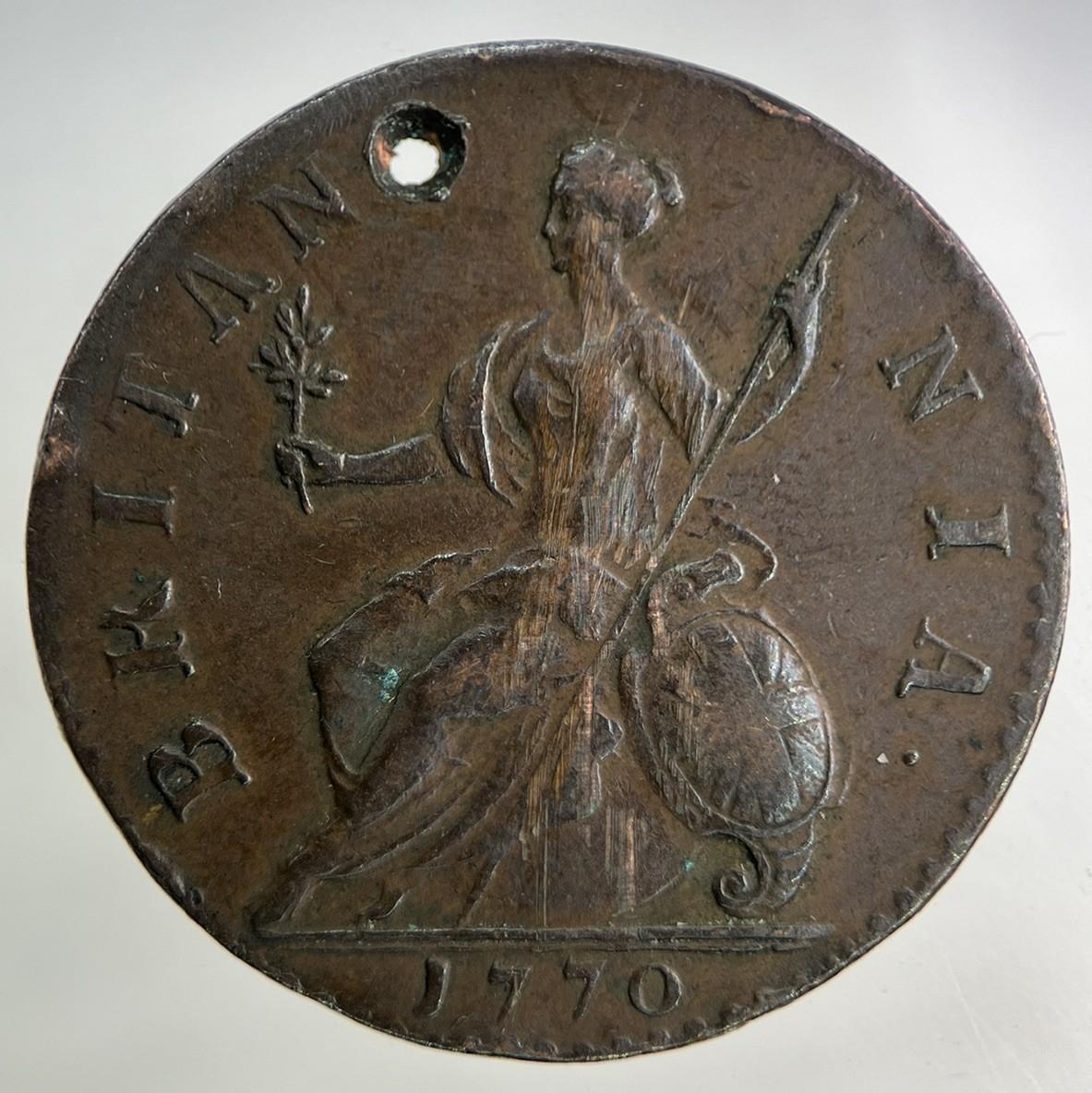 1770 George III 3rd Half-Penny Coin | Very High Grade