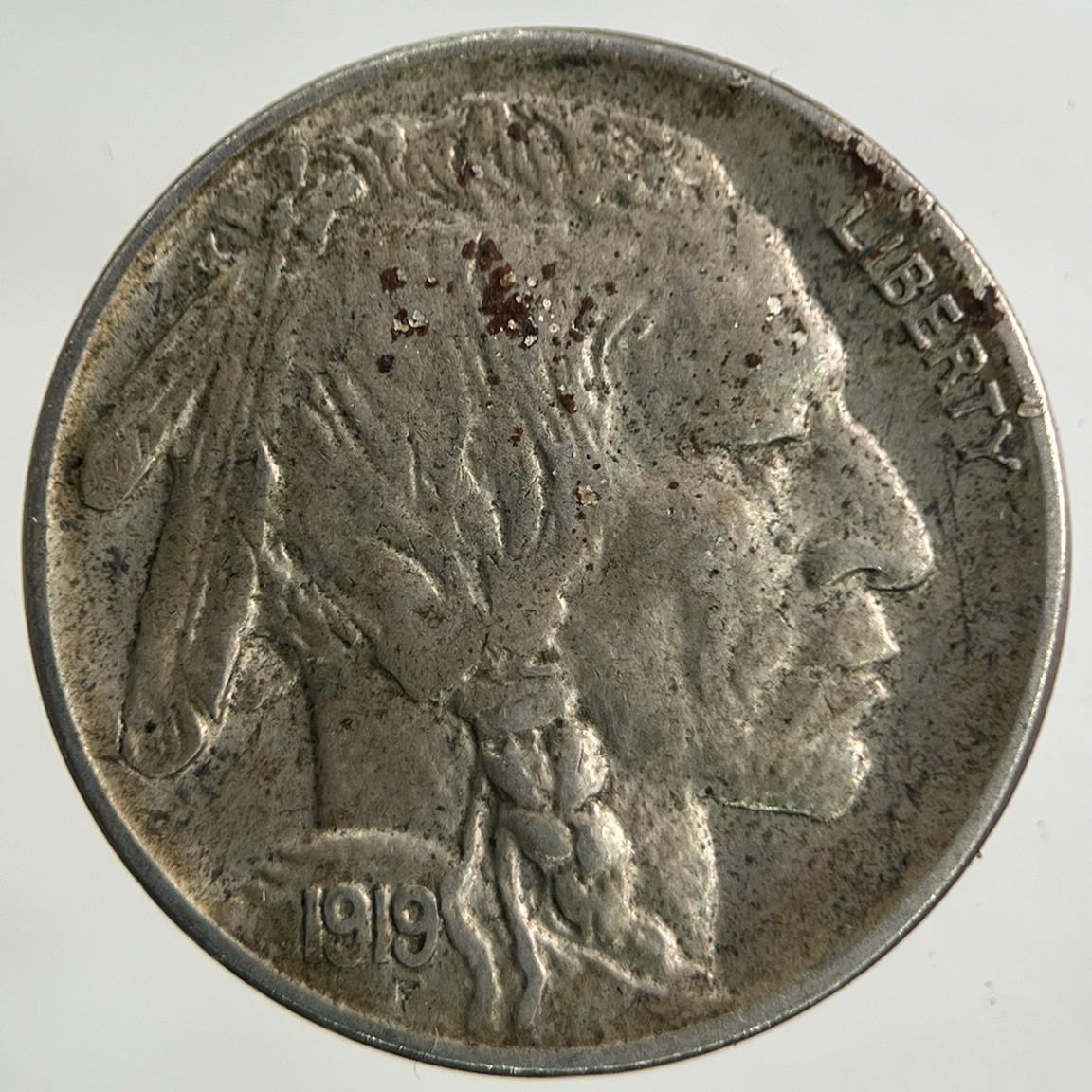 1919 US USA Buffalo Nickel 5 Cents Coin | Very High Grade