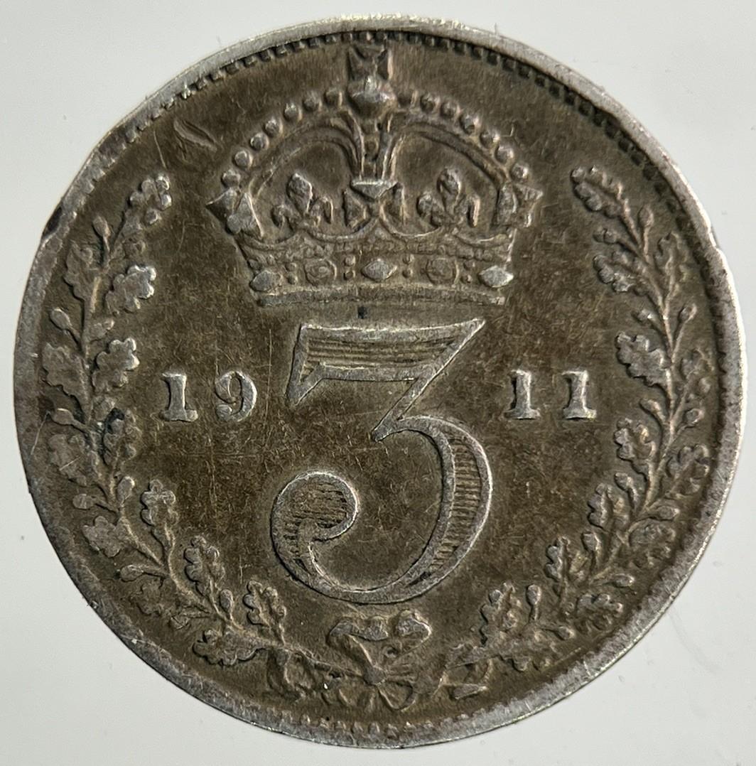 1911 George V Threepence Silver Coin | Fine Collectable Grade