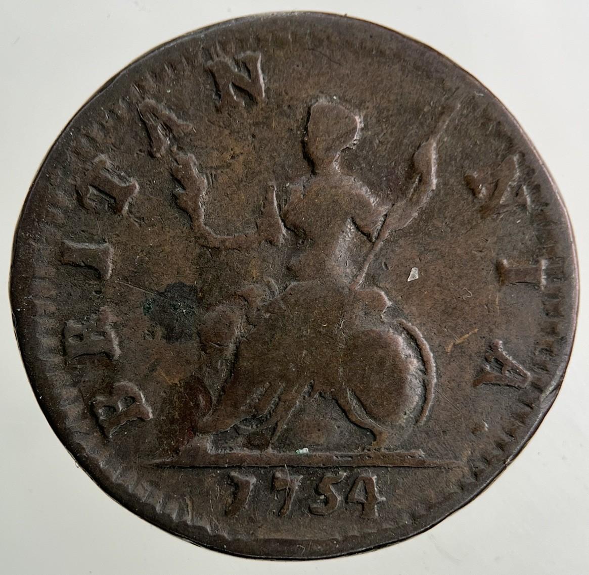 1754 George II 2nd Farthing Coin | Fine Collectable Grade