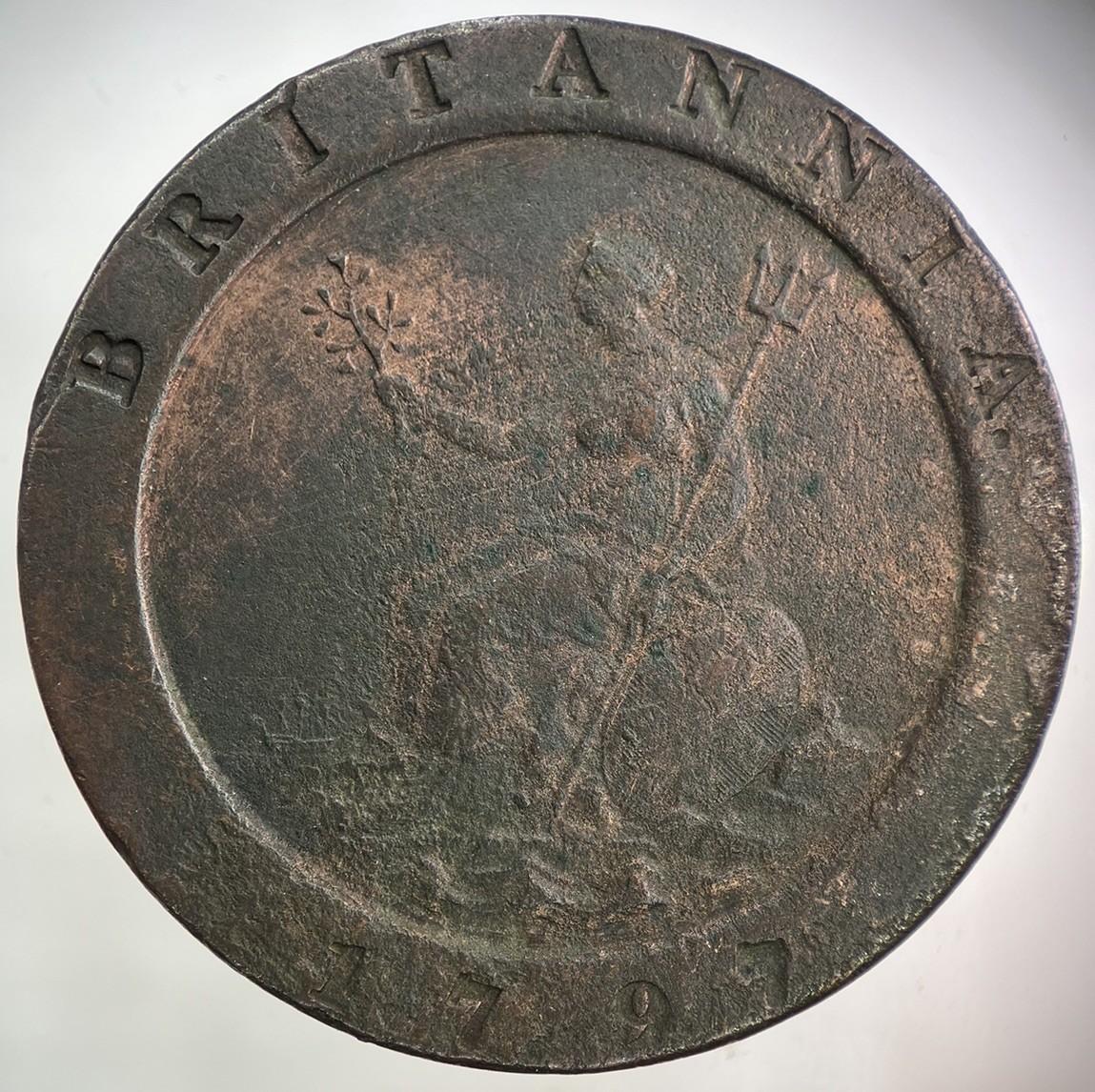 1797 George III 3rd Cartwheel Two-Pence Coin | Fine Collectable Grade