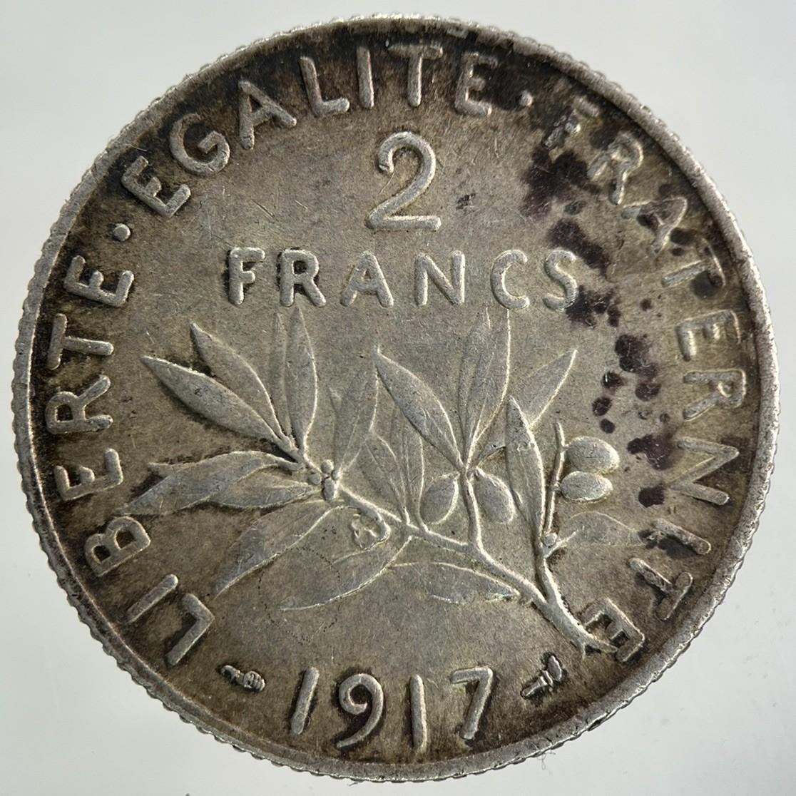 1917 France 2 Francs Silver Coin | Very High Grade