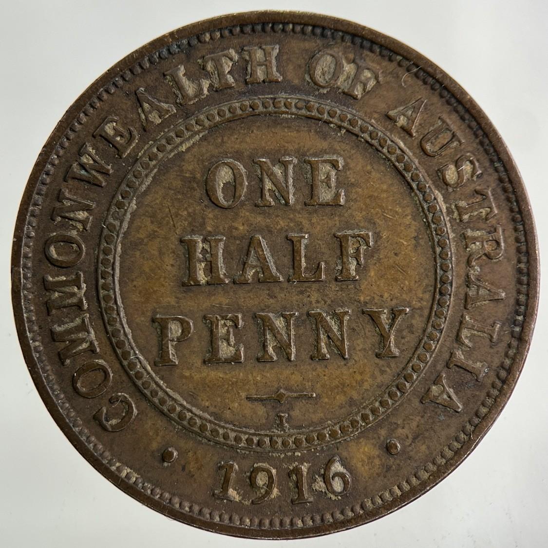 1916 Australia Half-Penny Coin | Very High Grade