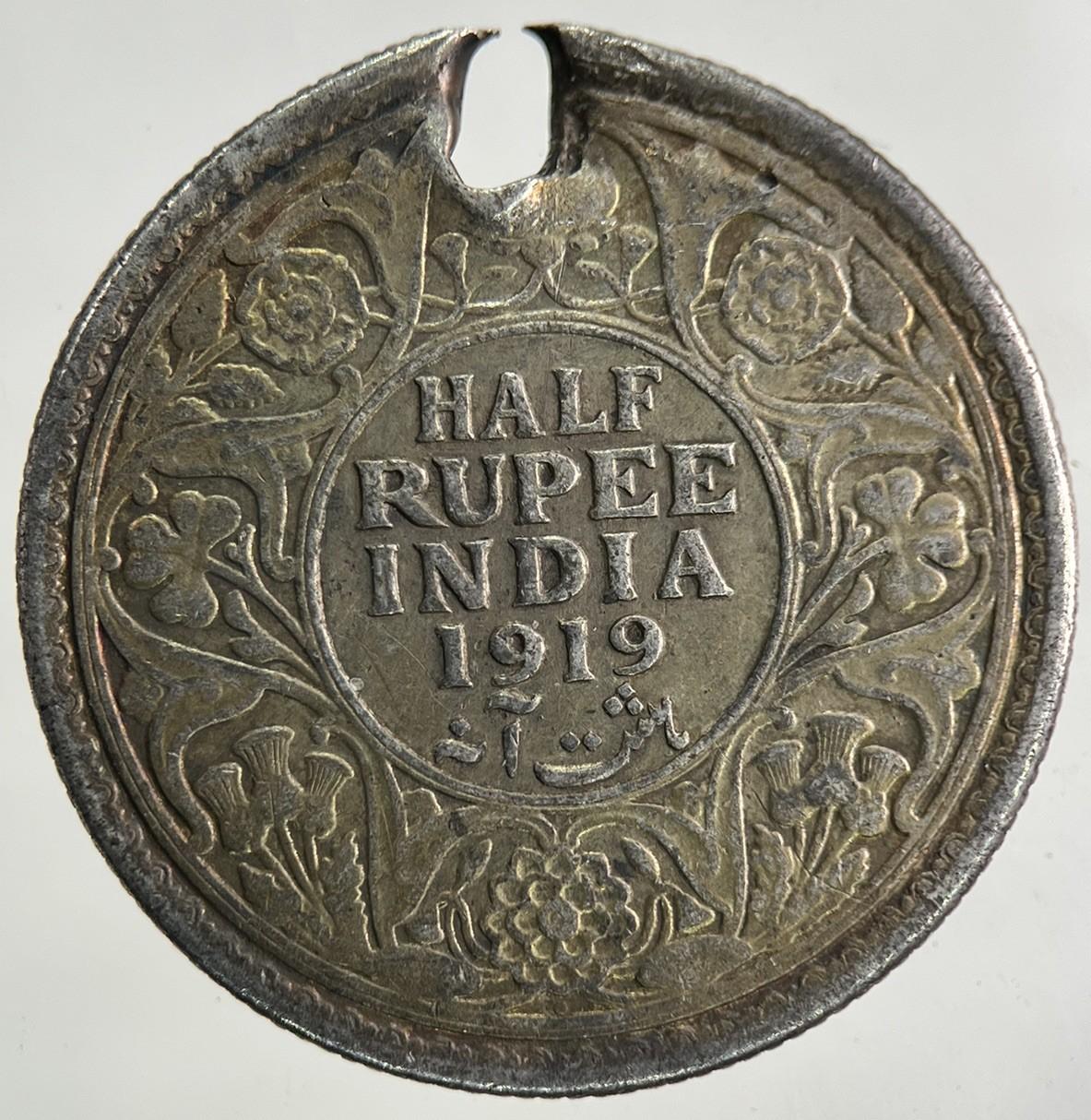 1919 India 1/2 Half Rupee Silver Coin | Collectable Grade