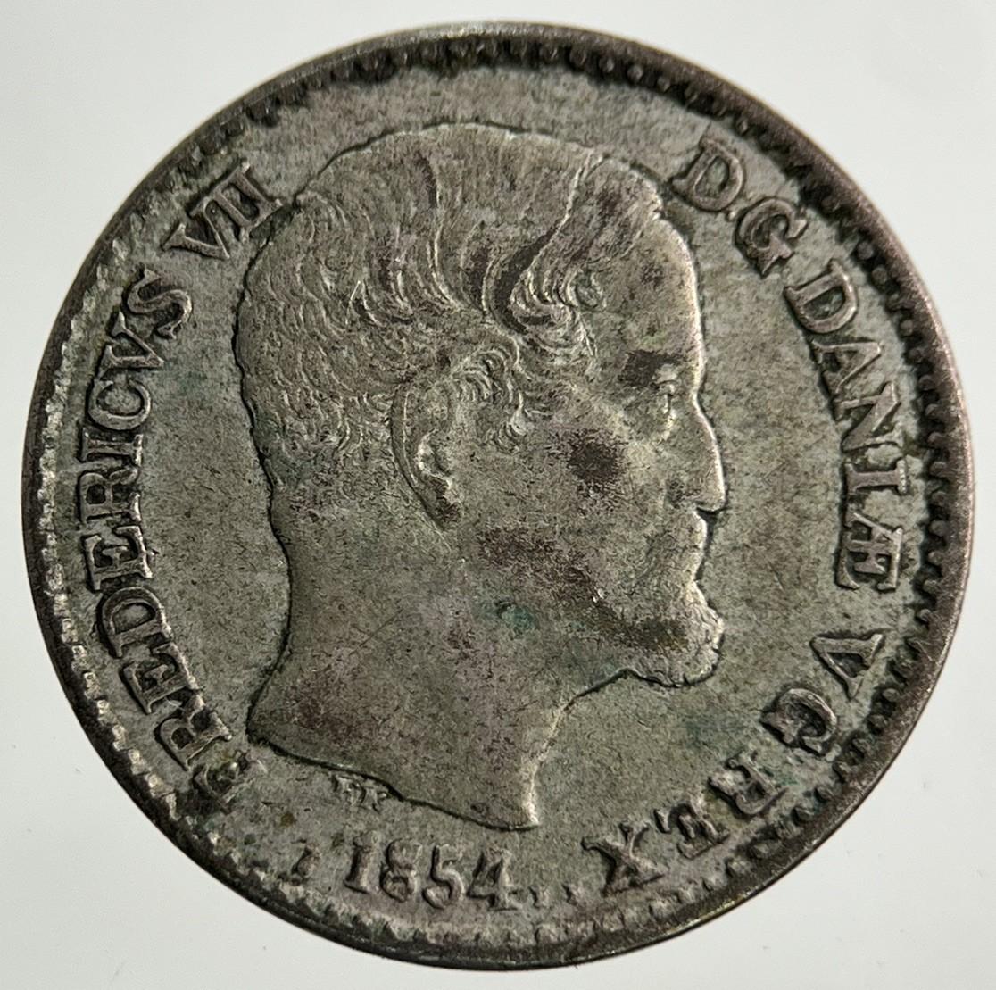 1854 Denmark 4 Skilling Silver Coin | Fine Collectable Grade