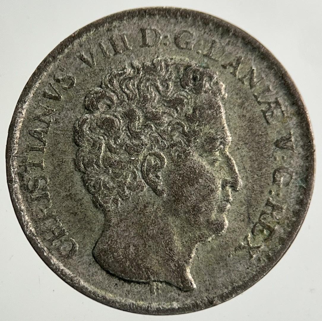 1842 Denmark Rigsbank 3 Skilling Silver Coin | Fine Collectable Grade