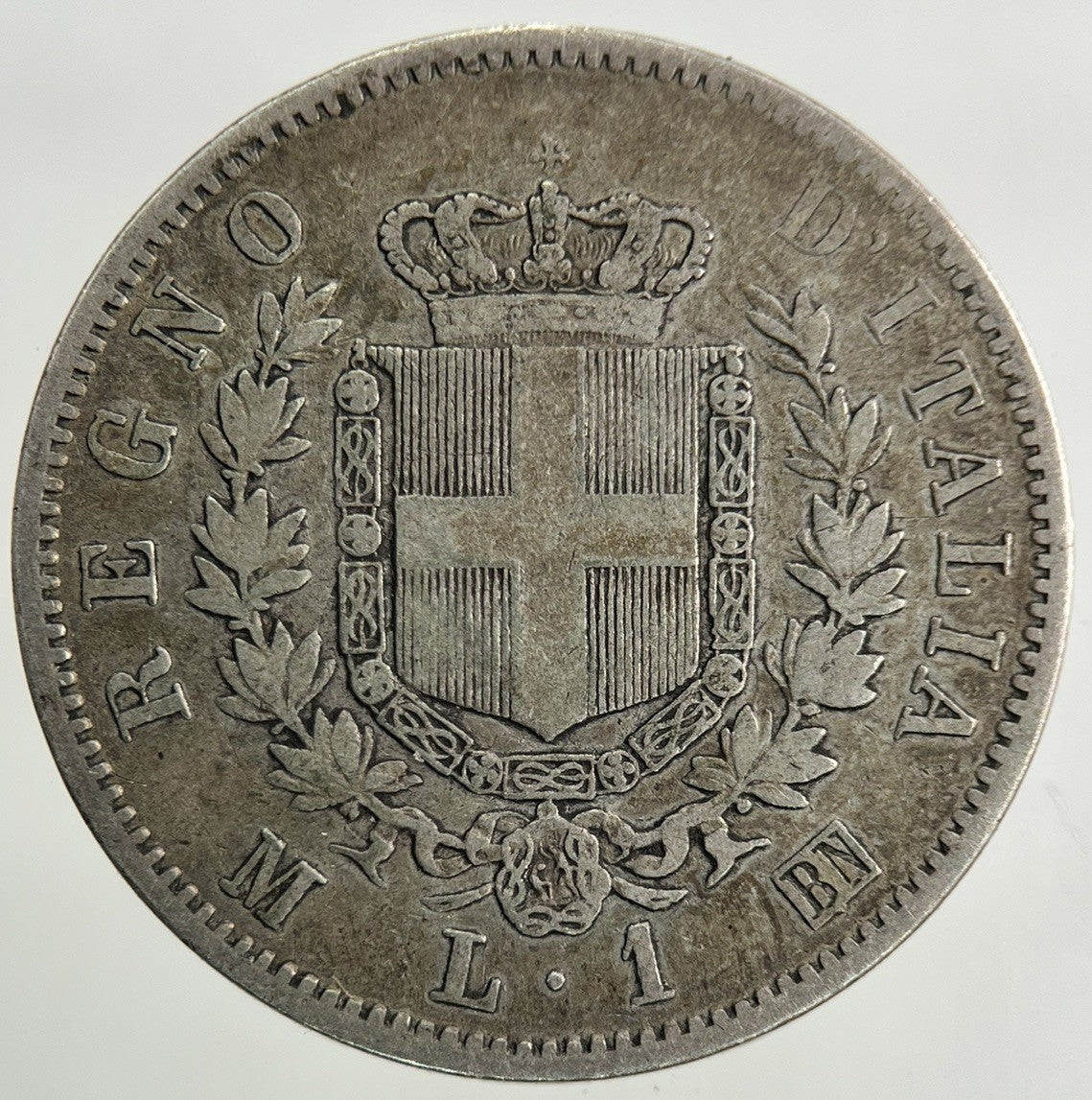 1863 Italy 1 Lira Lire Silver Coin | Fine Collectable Grade