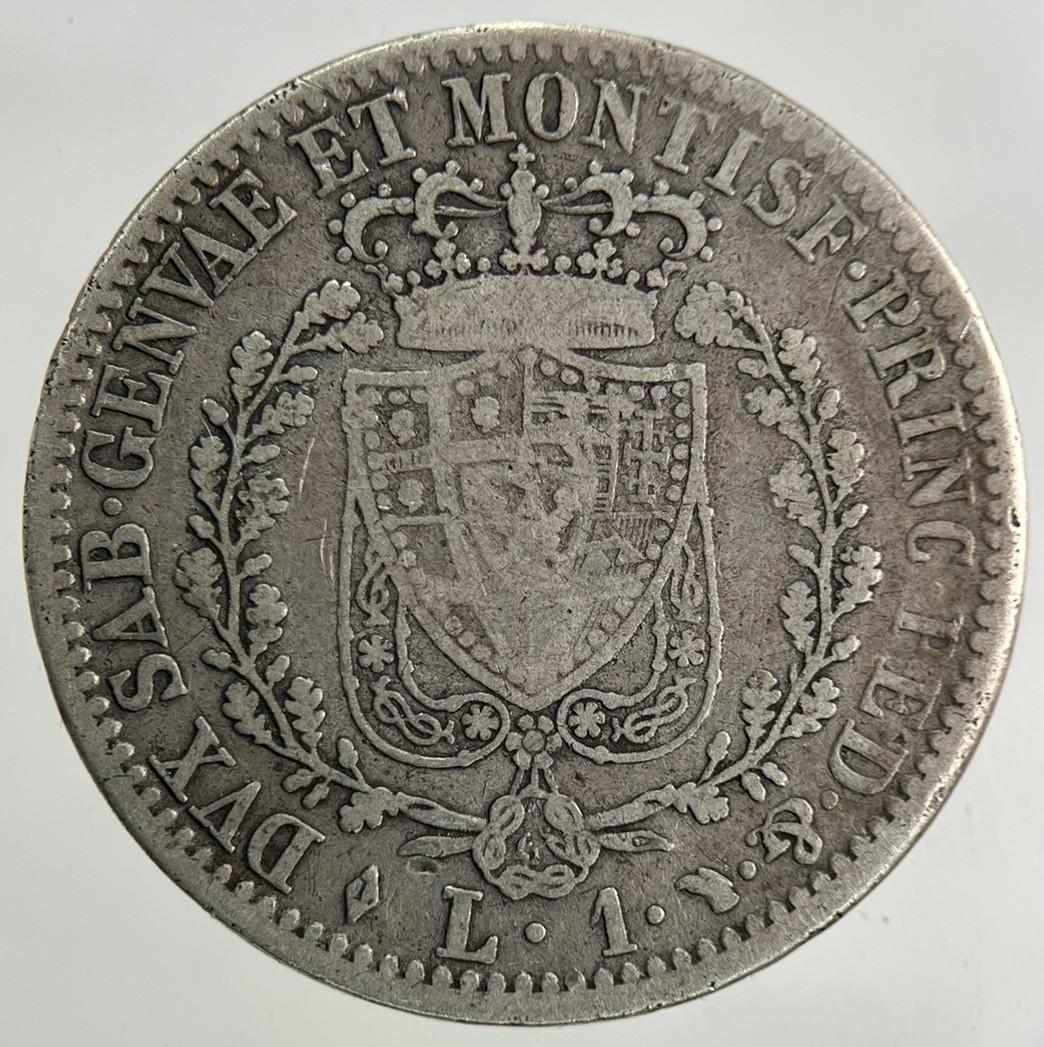 1828 Italy Sardinia 1 Lira Silver Coin | Fine Collectable Grade