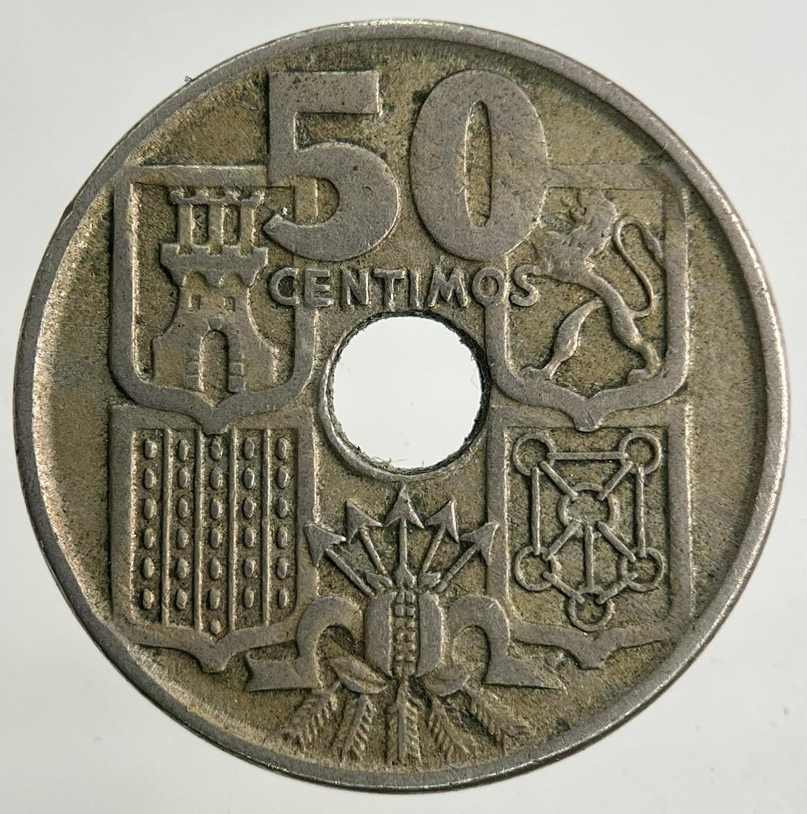 1949 Spain 50 Centimos Coin | Fine Collectable Grade