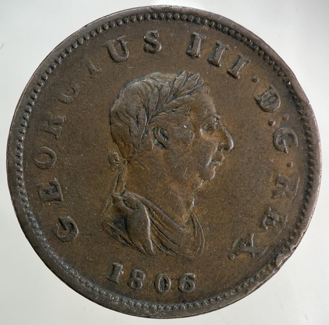 1806 George III 3rd Half-Penny Coin | Very High Grade