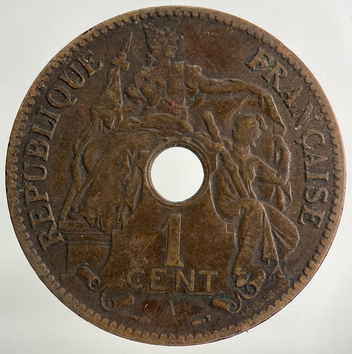 1896 France Indo-China One Cent Coin | Fine Collectable Grade