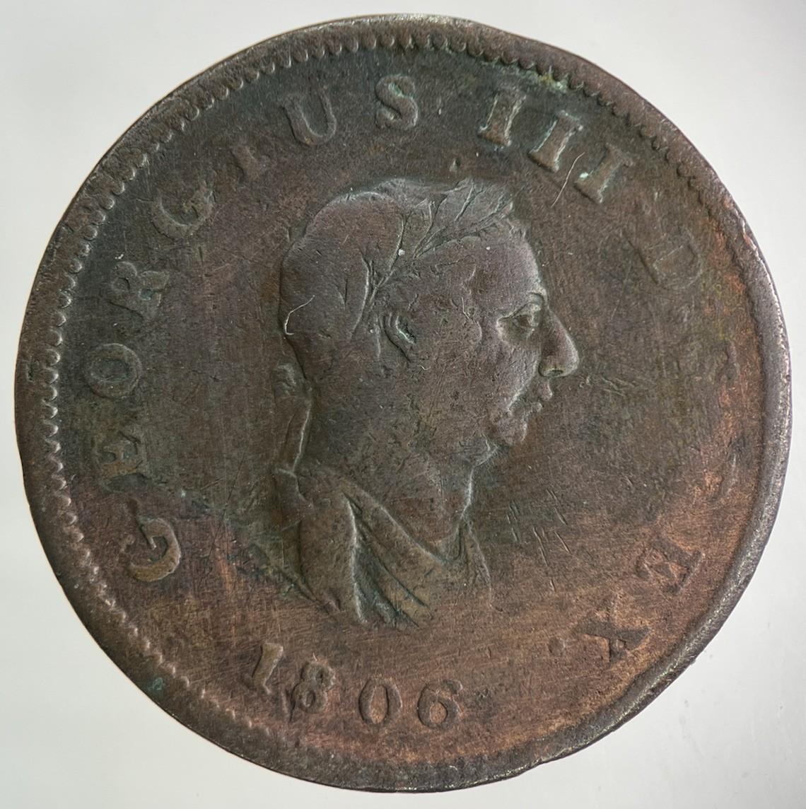 1806 George III 3rd Half-Penny Coin | Fine Collectable Grade