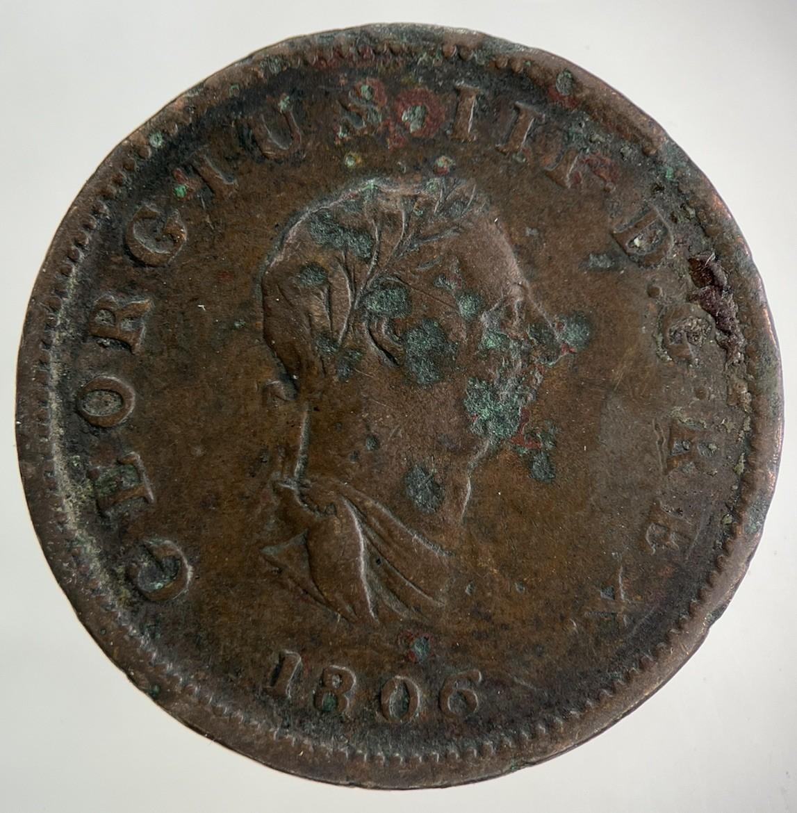 1806 George III 3rd Half-Penny Coin | Fine Collectable Grade
