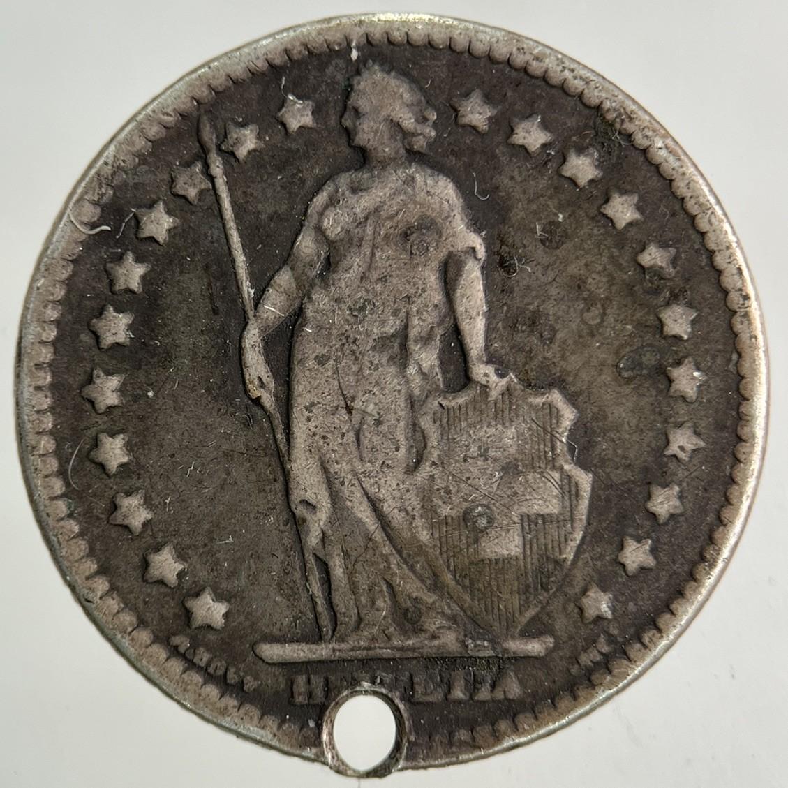 1887 Switzerland Swiss 1 Franc Silver Coin | Fine Collectable Grade