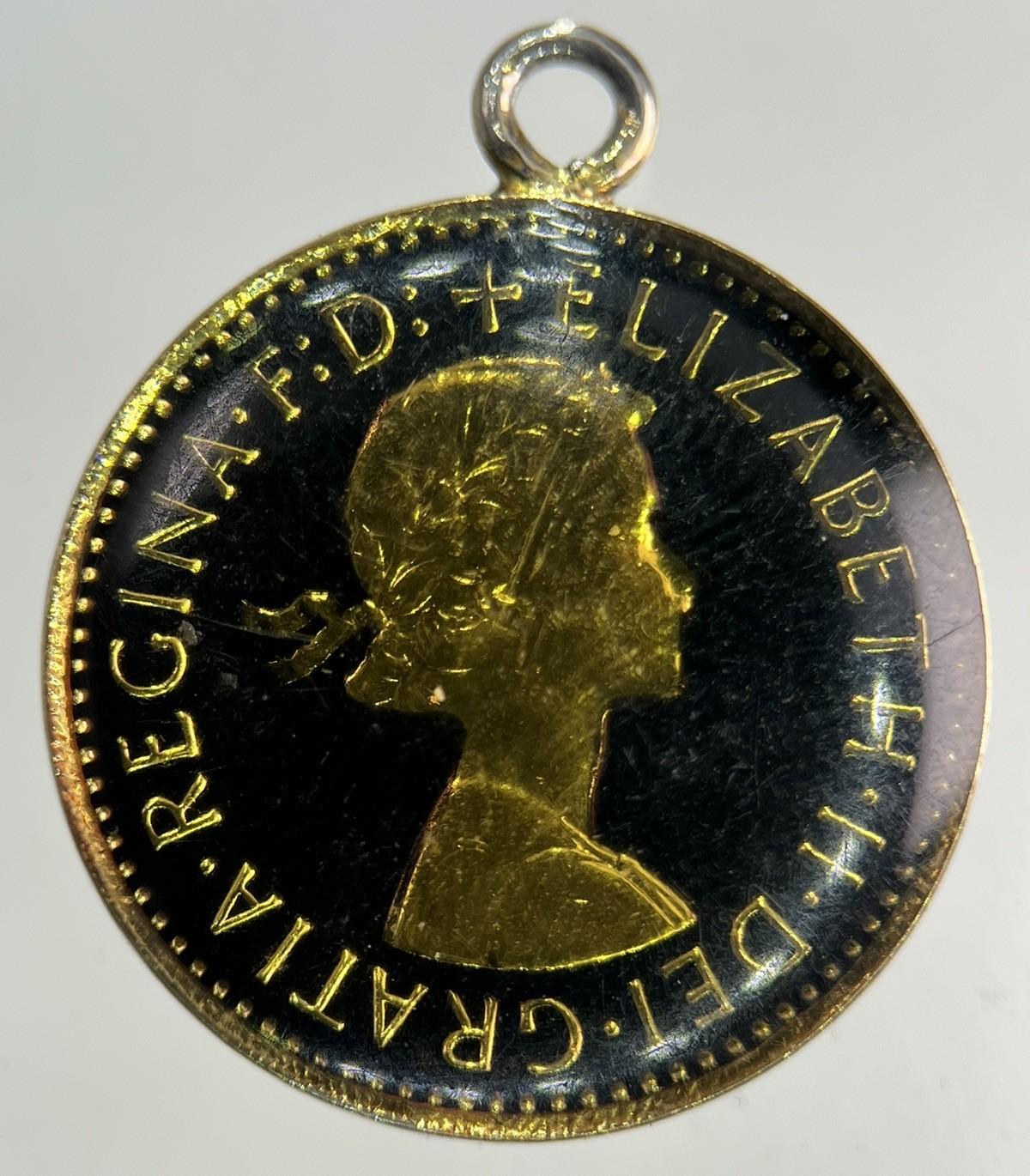 1954 Elizabeth II 2nd Wren Farthing Colourised Coin | Fine Collectable Grade