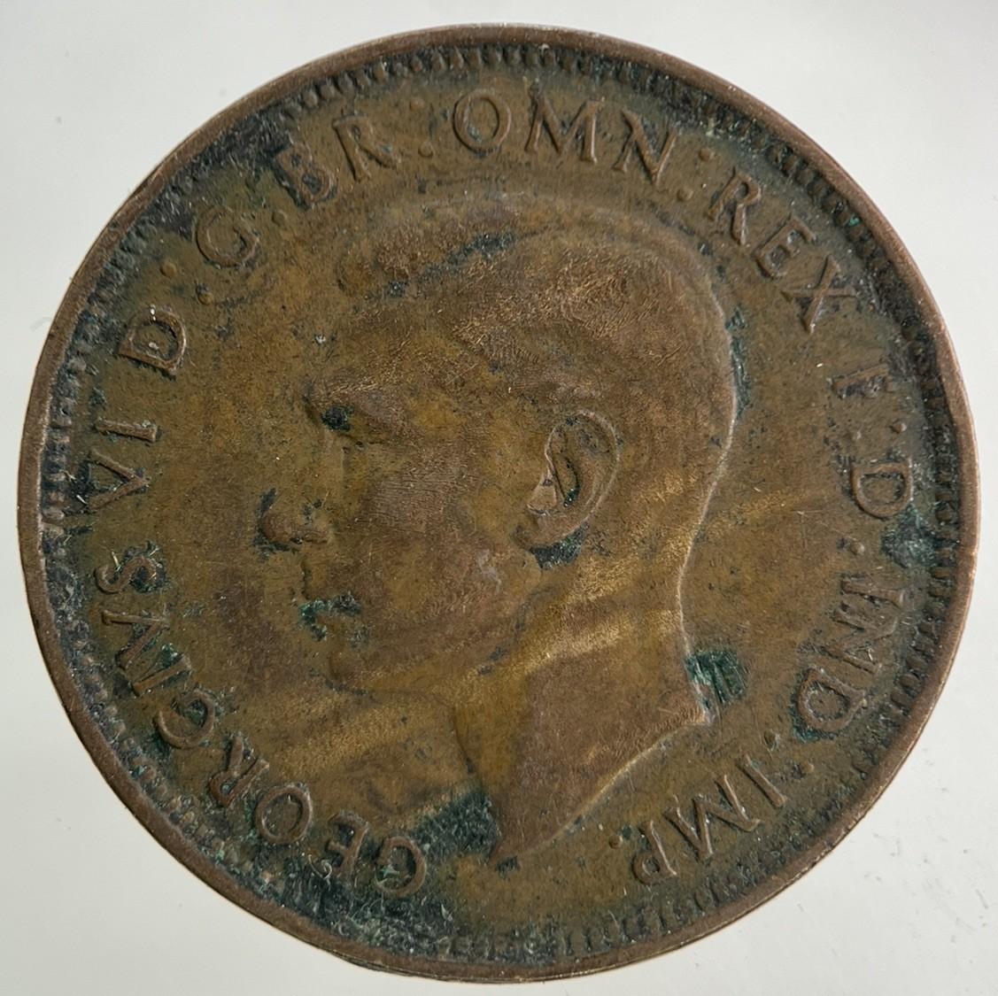 1938 Australia Half-Penny Coin | Fine Collectable Grade