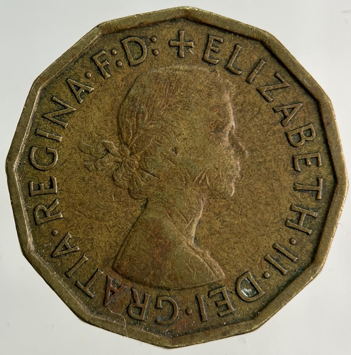 1964 Elizabeth II 2nd Brass Threepence Coin | Fine Collectable Grade