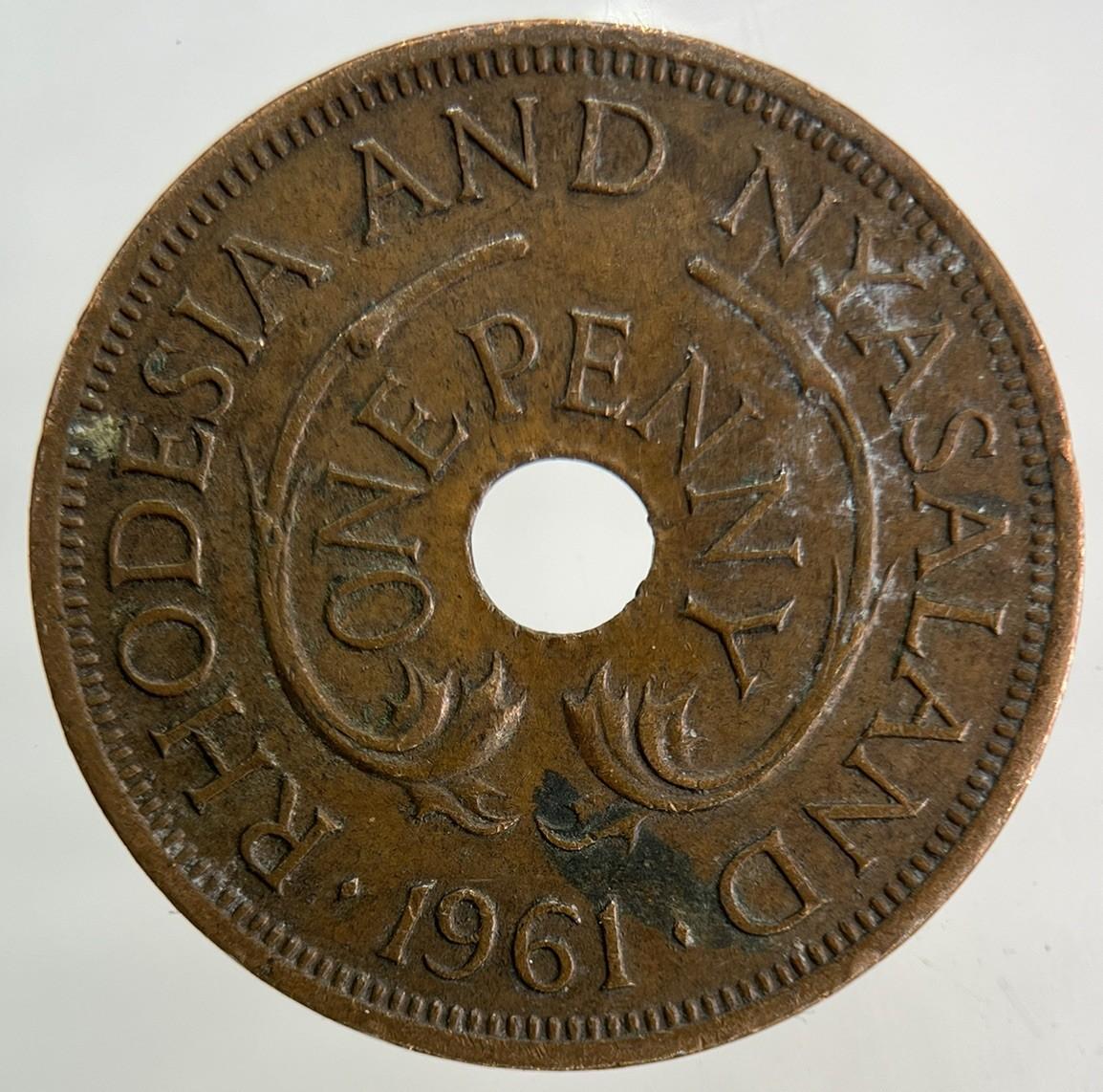 1961 Africa Rhodesia One Penny Coin | Fine Collectable Grade