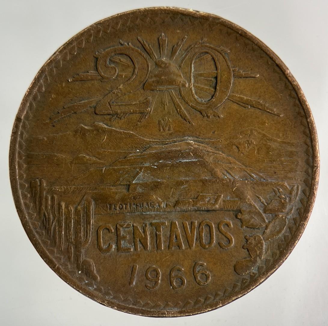1966 Mexico 20 Centavos Coin | Fine Collectable Grade