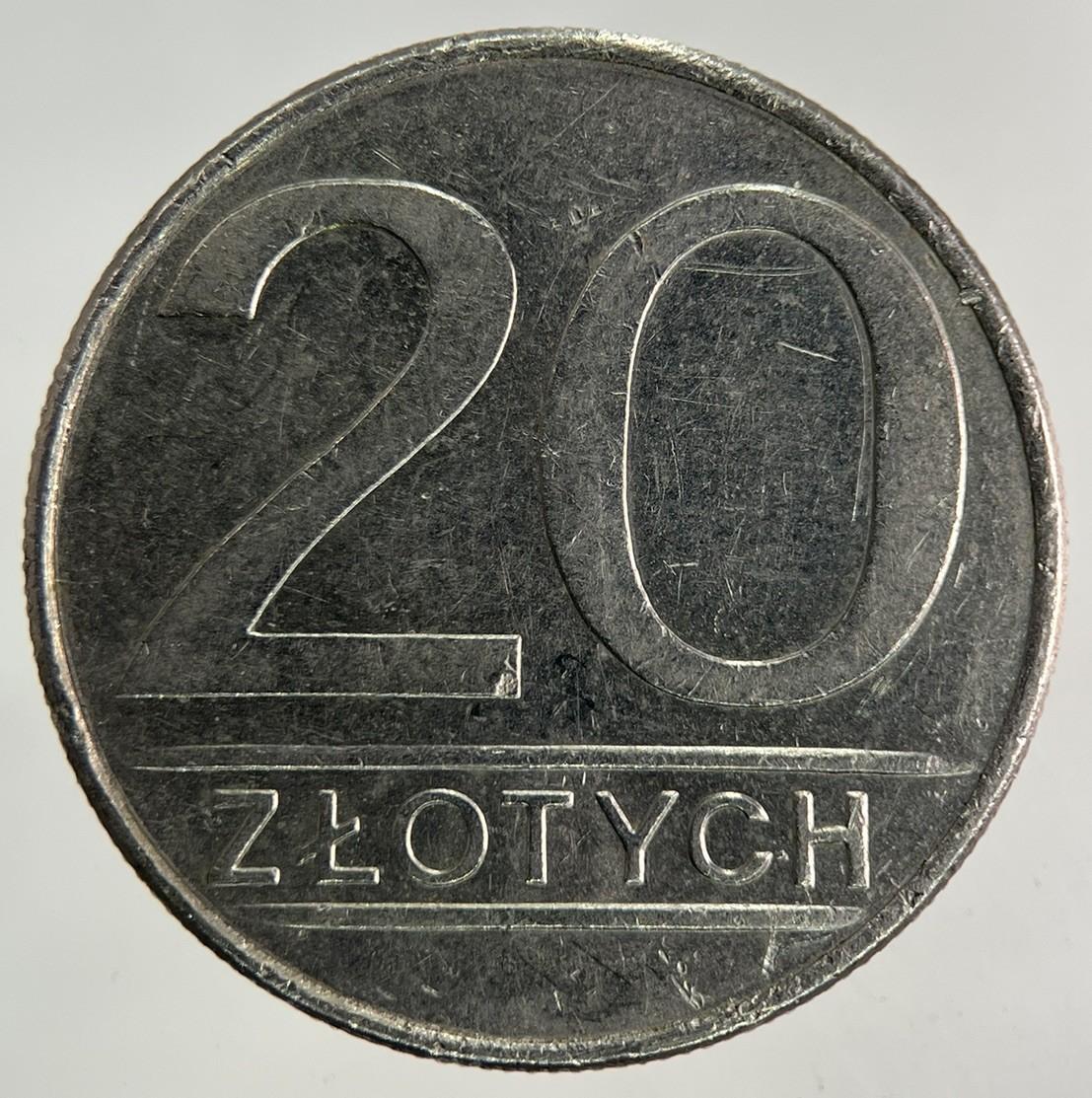 1986 Poland 20 Zlote Zloty Zlotych Coin | Fine Collectable Grade