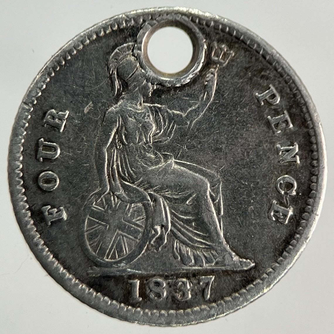 1837 William IV Four-Pence Groat Silver Coin | Very High Grade